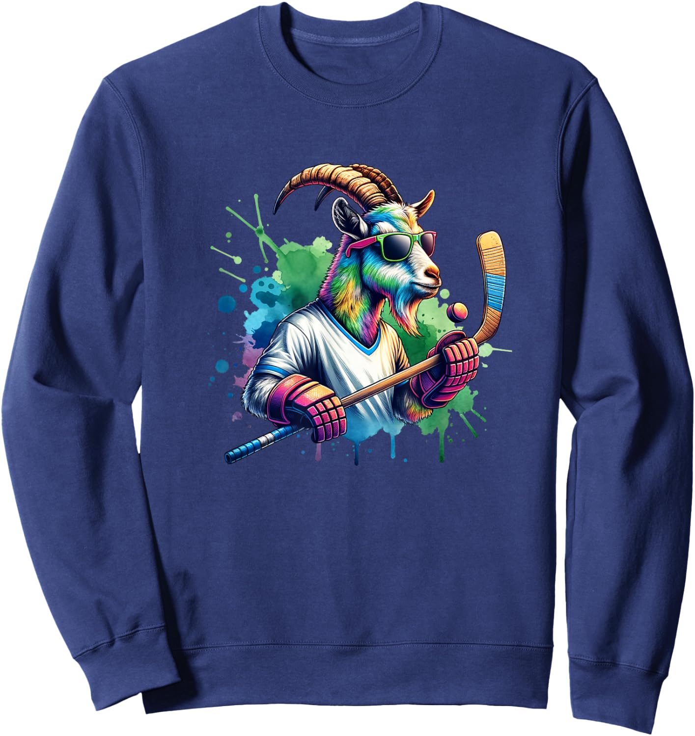 Unique Goat Ice Hockey Goalie Team Sports Design Sweatshirt - Sweatshirt | Navy