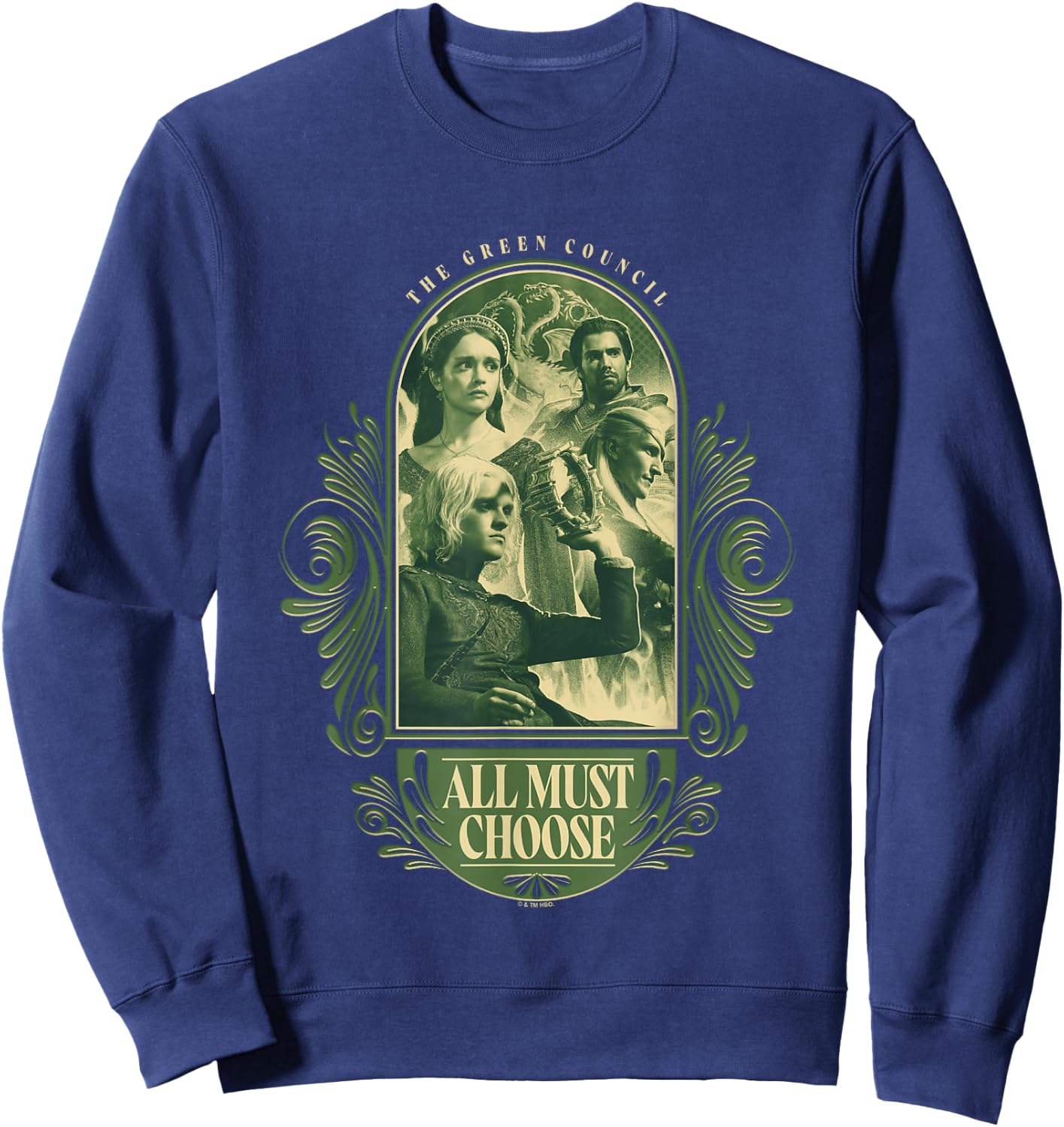 House of the Dragon The Green Council All Must Choose Retro Sweatshirt - Sweatshirt | Navy