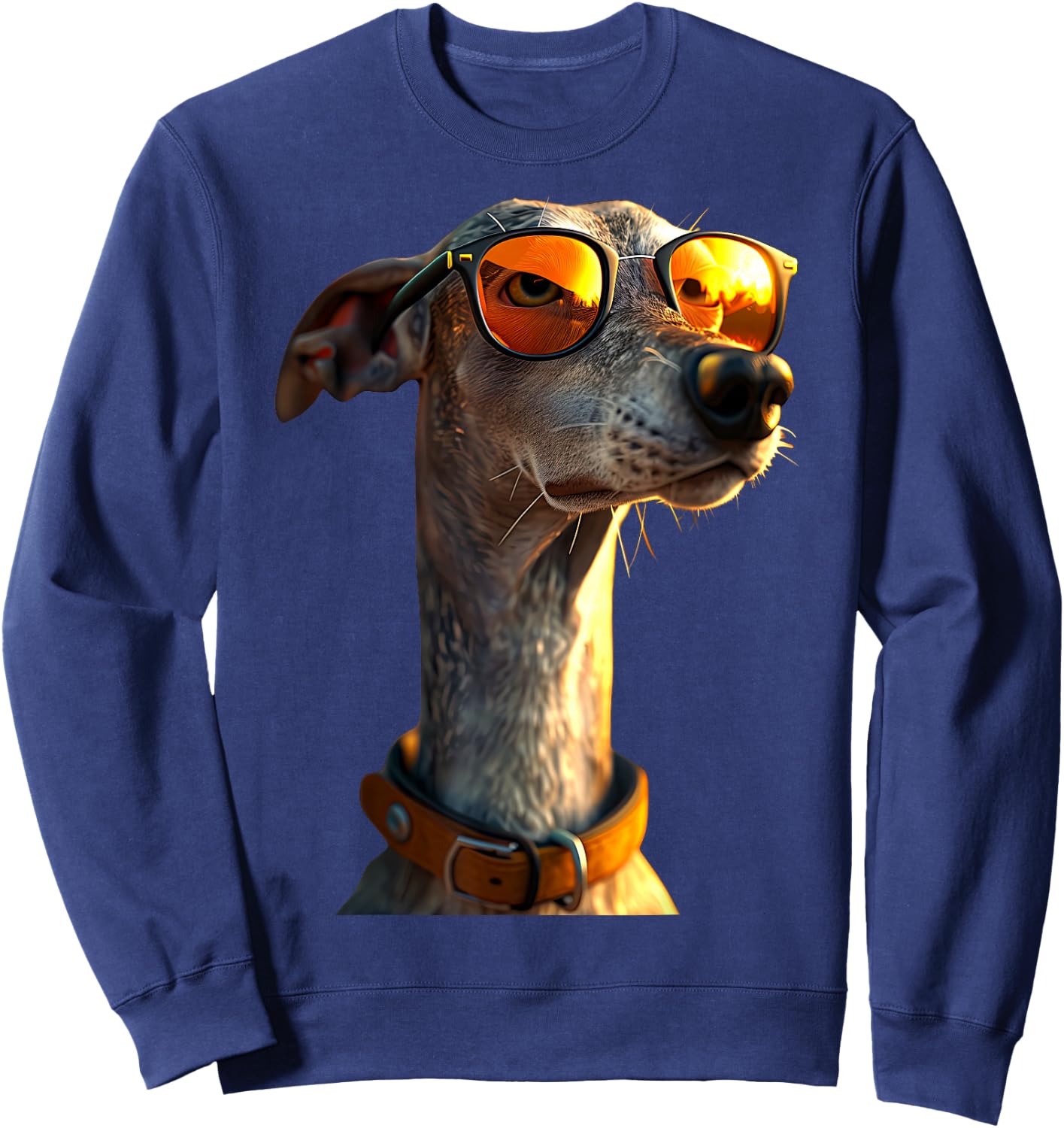 Windhund mit Sonnenbrille Hunde Liebe Greyhound Windhunde Sweatshirt - Sweatshirt | Navy