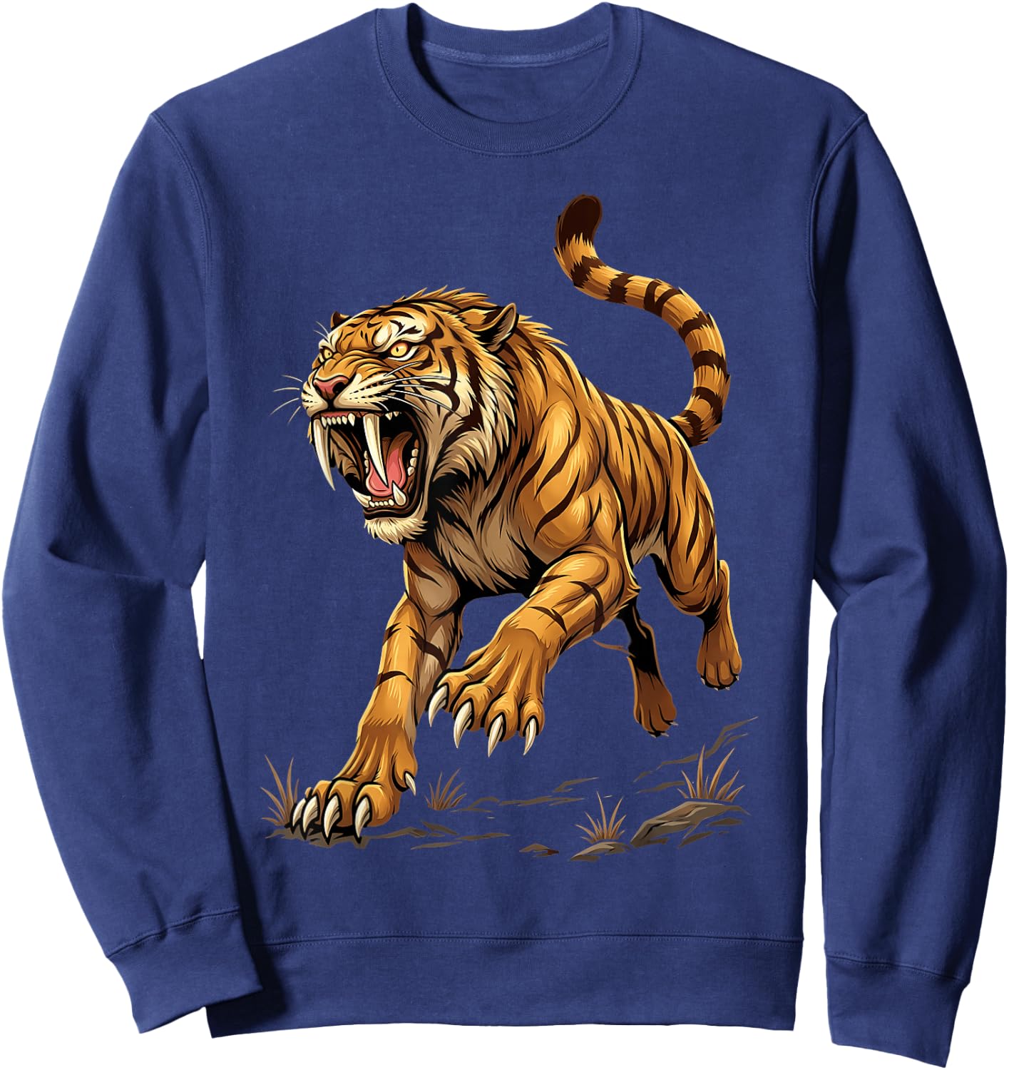 Saber Tooth Tiger Smilodon Sweatshirt - Sweatshirt | Navy