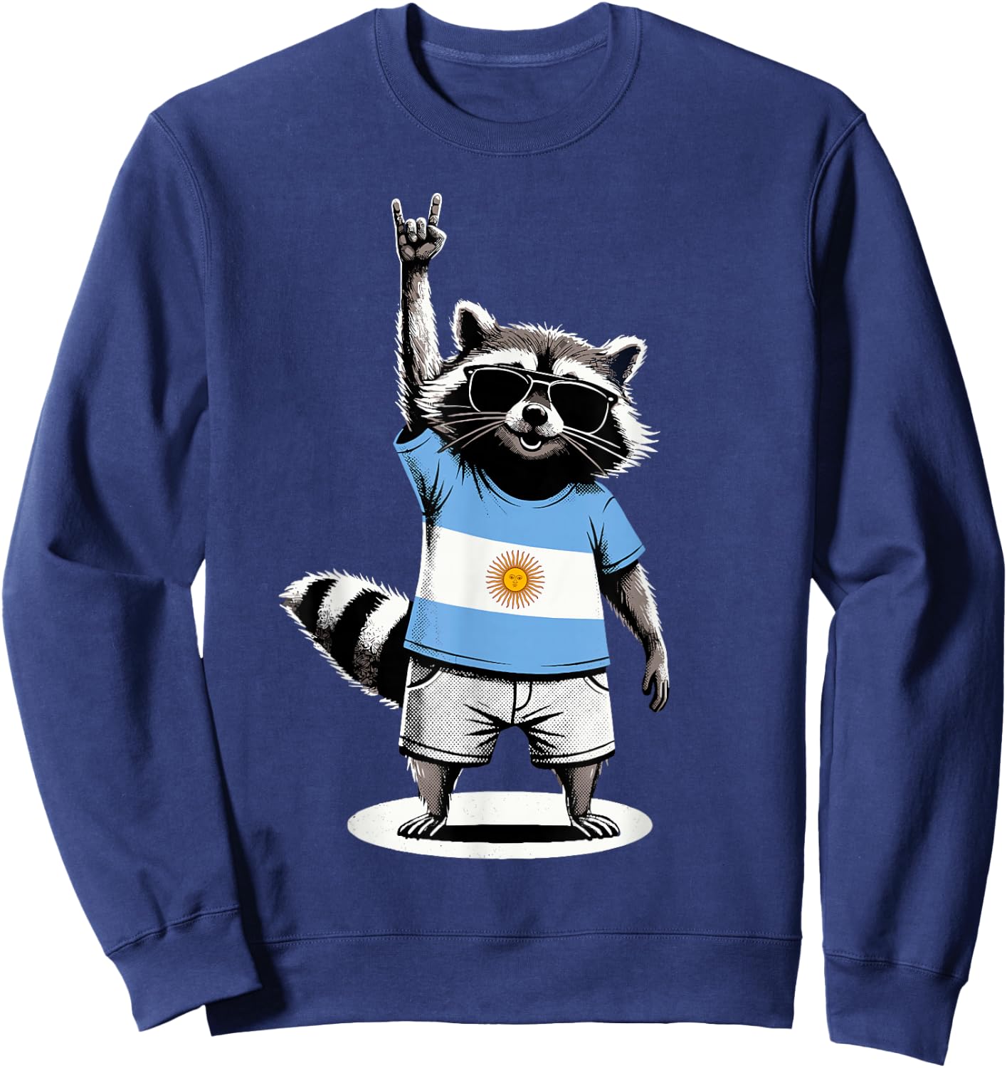 Argentinian Flag Raccoon Argentina Sweatshirt - Sweatshirt | Navy