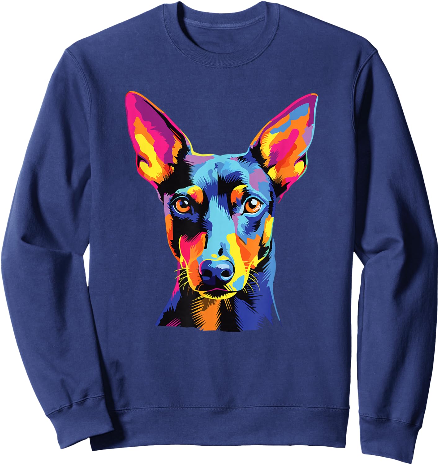 Watercolor Colorful Manchester Terrier Dog , Small, Black Sweatshirt - Sweatshirt | Navy