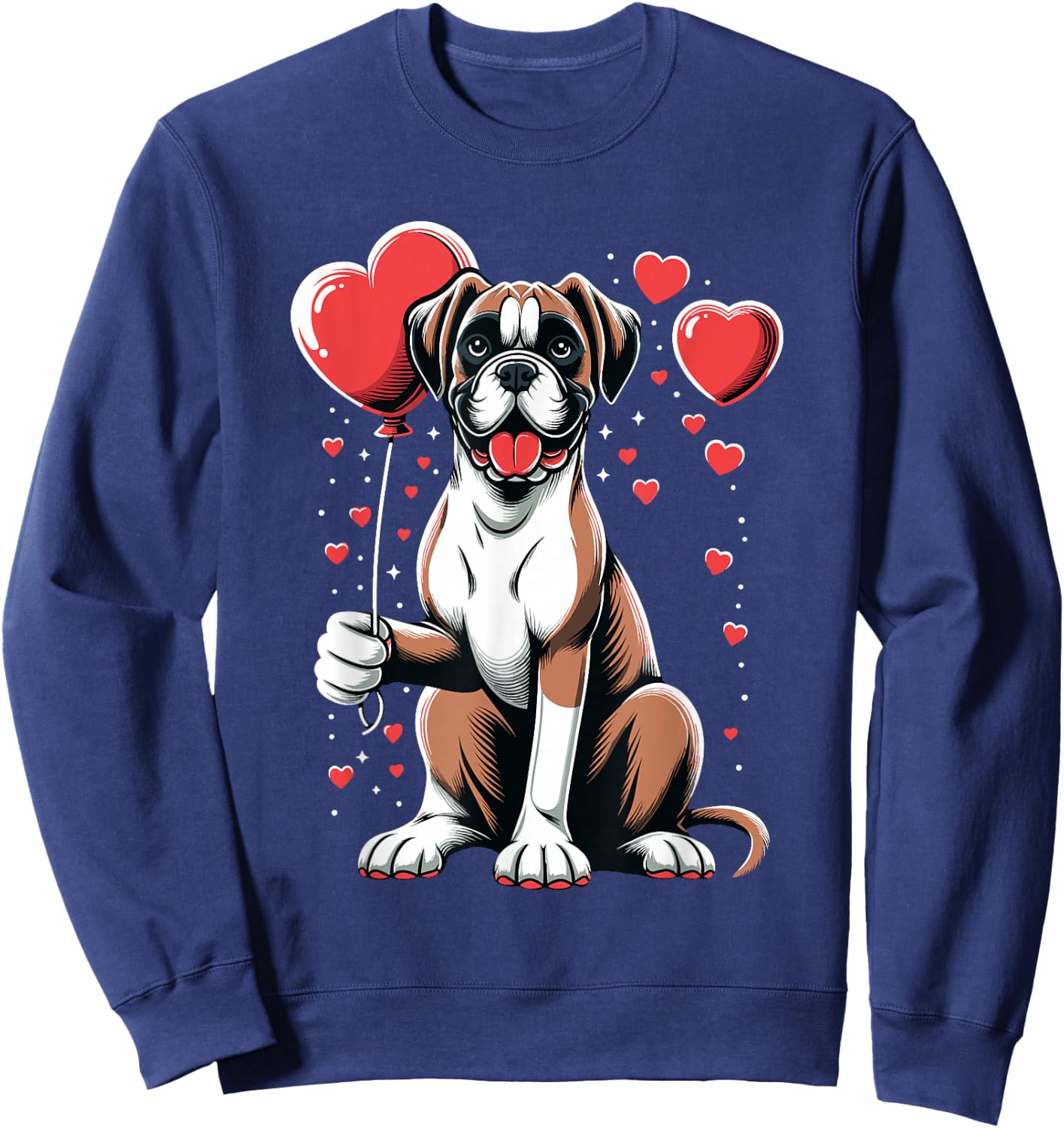 Boxer Dog Valentine's Day Dog Owner Valentine Sweatshirt - Sweatshirt | Navy