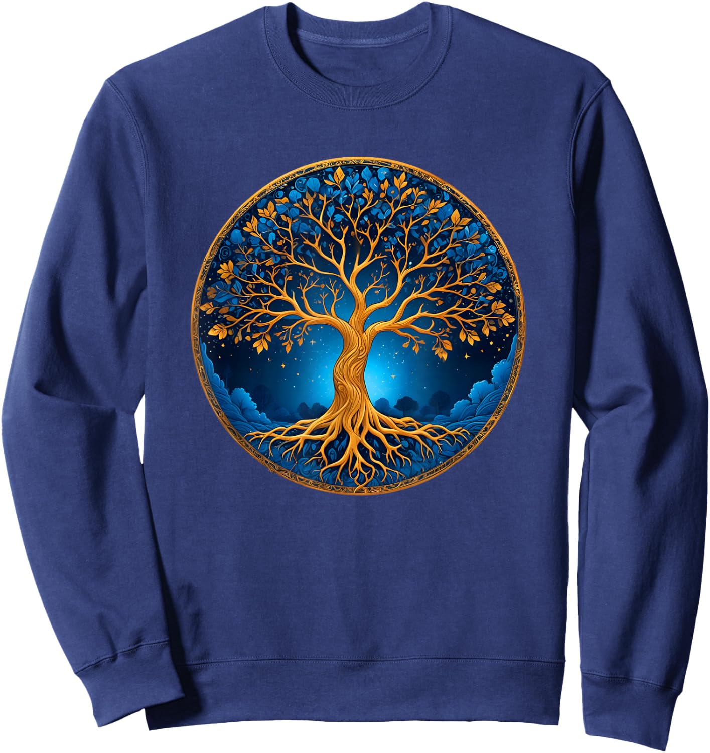 Nordic Celtic Tree of Life Yin Yang Tree of Life , black Sweatshirt - Sweatshirt | Navy