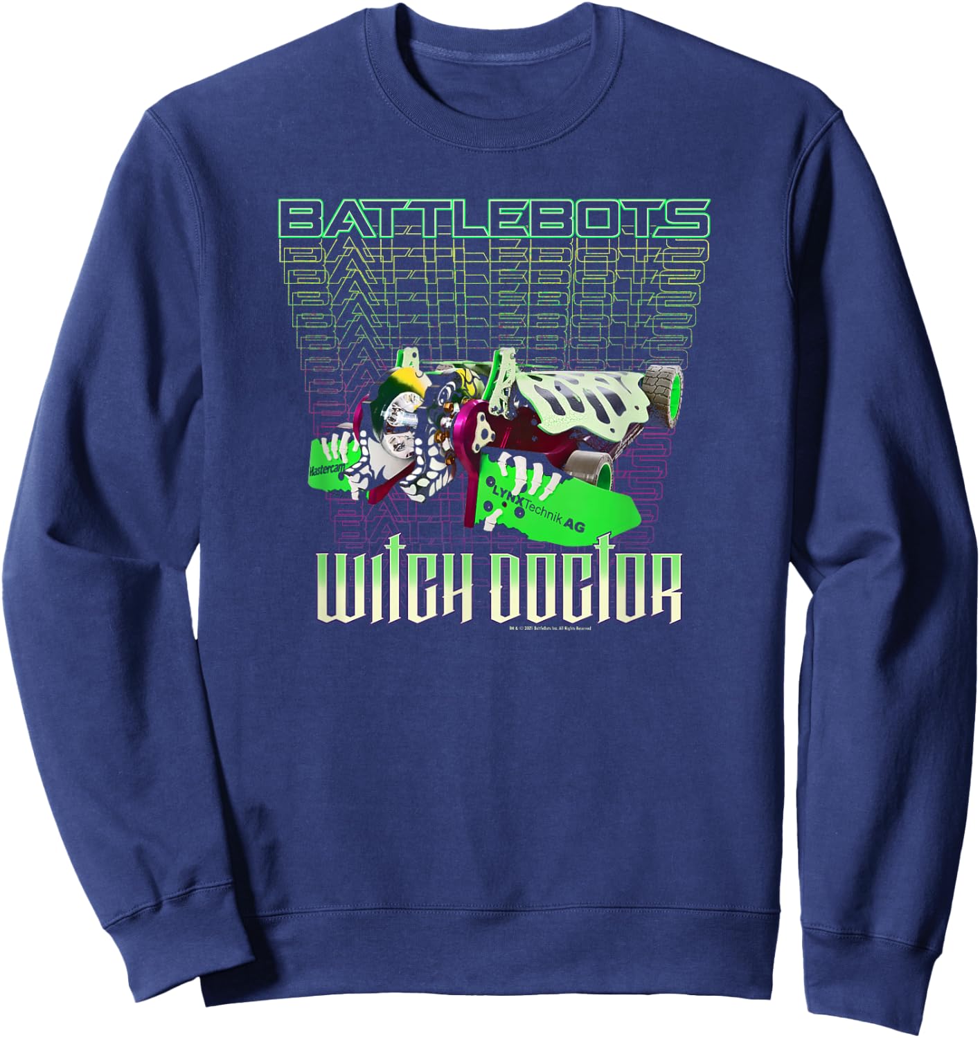 BattleBots Robot Witch Doctor Logo Stack Sweatshirt - Sweatshirt | Navy