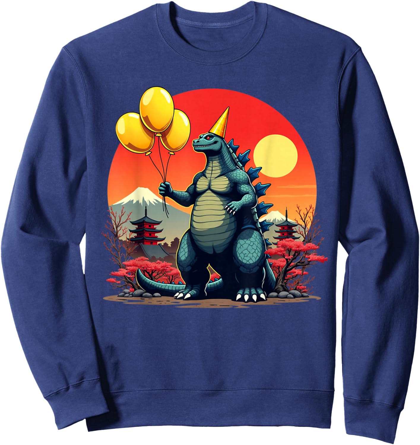 Kaiju Birthday Japan Monster Movie Bday Party Decorations Sweatshirt - Sweatshirt | Navy
