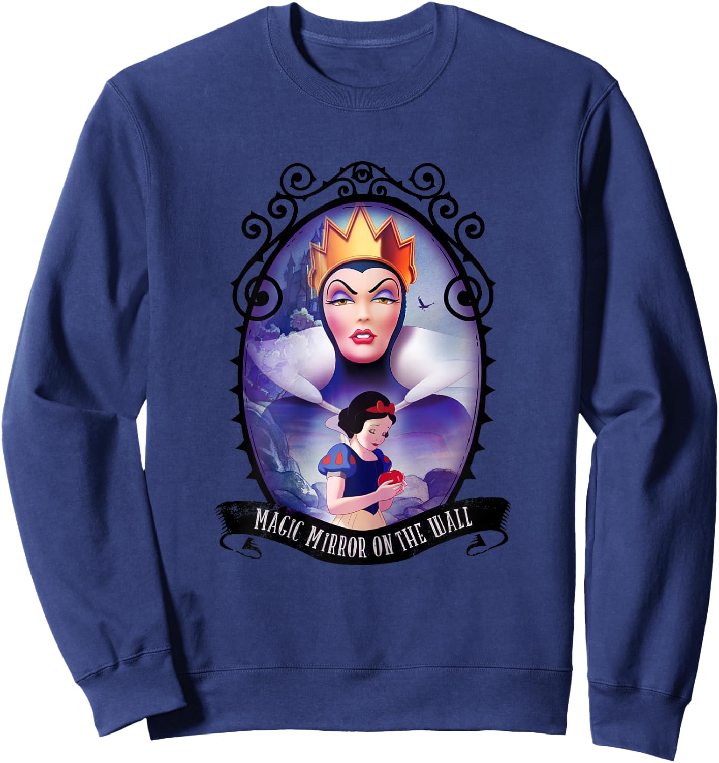 Disney Snow White Magic Mirror Graphic , white, Female X-Small Sweatshirt - Sweatshirt | Navy