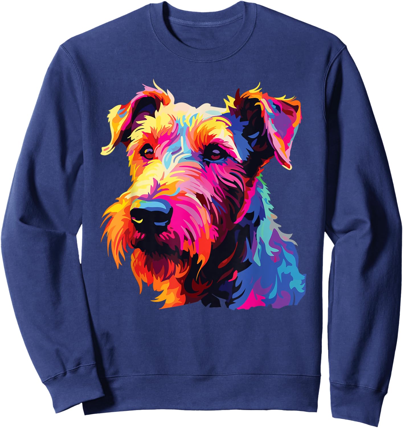Watercolor Colorful Irish Terrier Dog Men Women Kids Sweatshirt - Sweatshirt | Navy