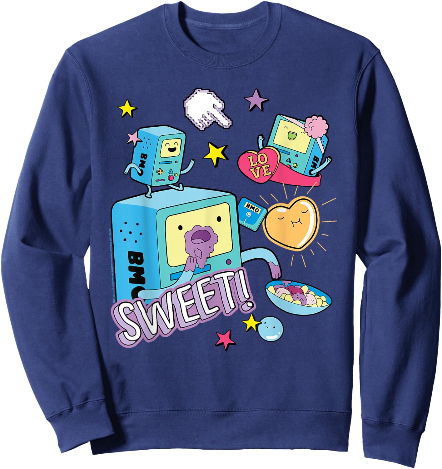 Cartoon Network Adventure Time BMO Sweet , black Sweatshirt - Sweatshirt | Navy
