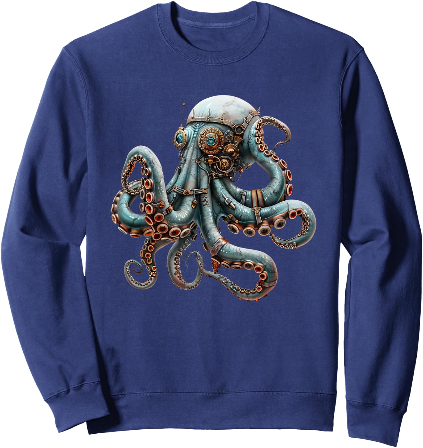 Steampunk Pieuvre Vintage Art Hommes Femmes Enfants Rétro Sweatshirt - Sweatshirt | Navy