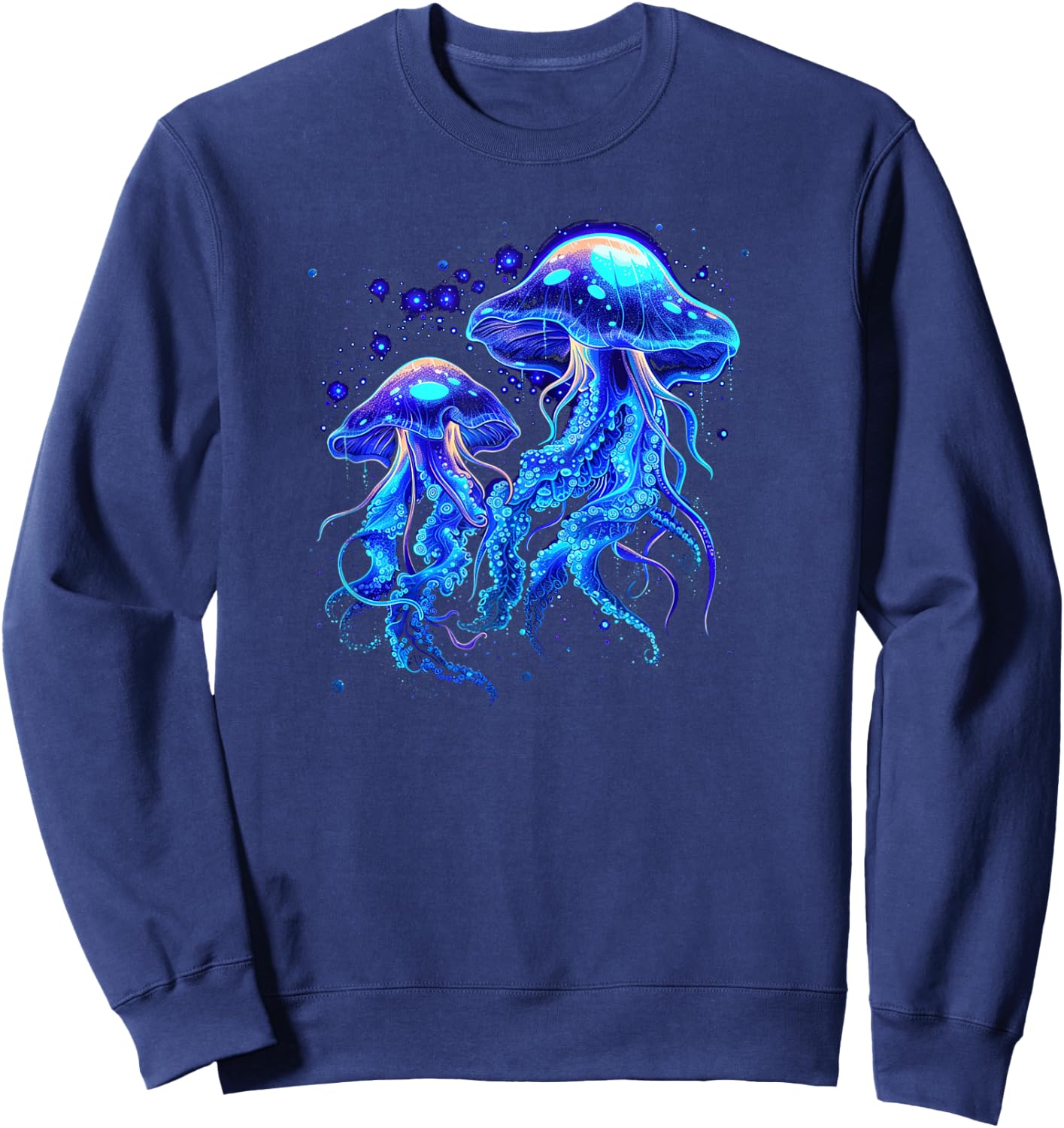 Bioluminescent Luminous Jellyfish , black Sweatshirt - Sweatshirt | Navy