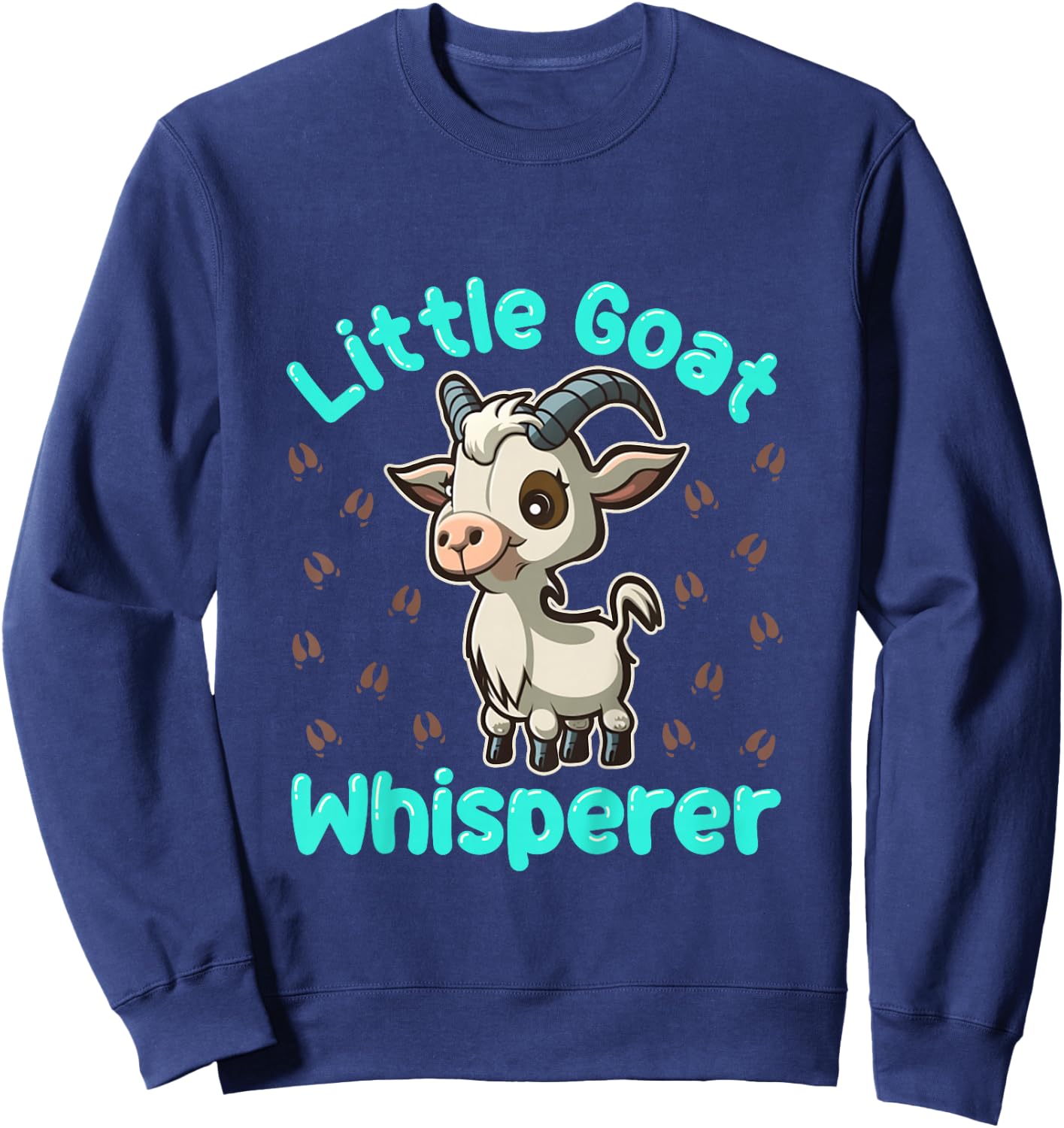 Little Goat Whisperer Goats Farm Animal Girl Boy Toddler Sweatshirt - Sweatshirt | Navy