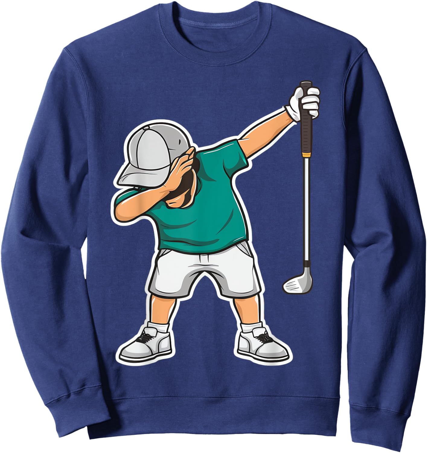 Dabbing Golf Player Golfer Golf Funny Kids Boys Dab Dance , Black, S Sweatshirt - Sweatshirt | Navy