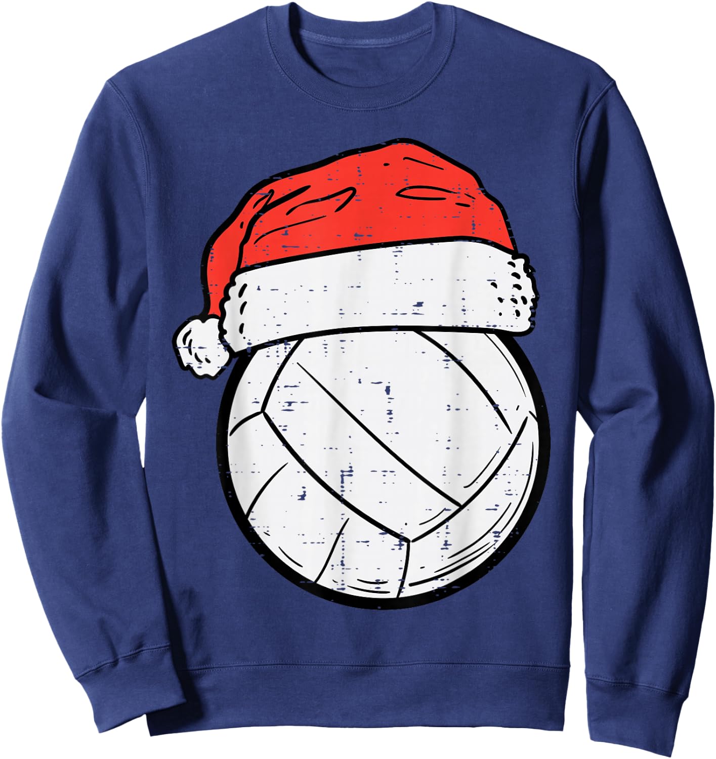 Volleyball Santa Hat Sports Christmas Xmas Sweatshirt - Sweatshirt | Navy