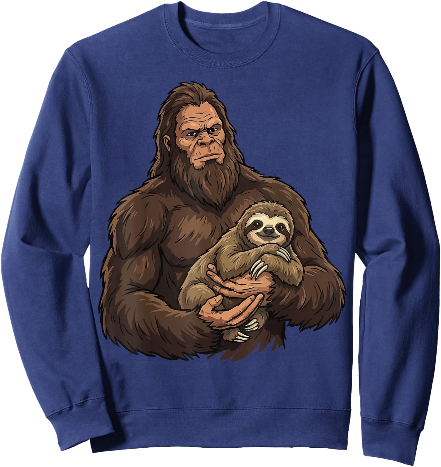 Bigfoot Holding Sloth Sweatshirt - Sweatshirt | Navy