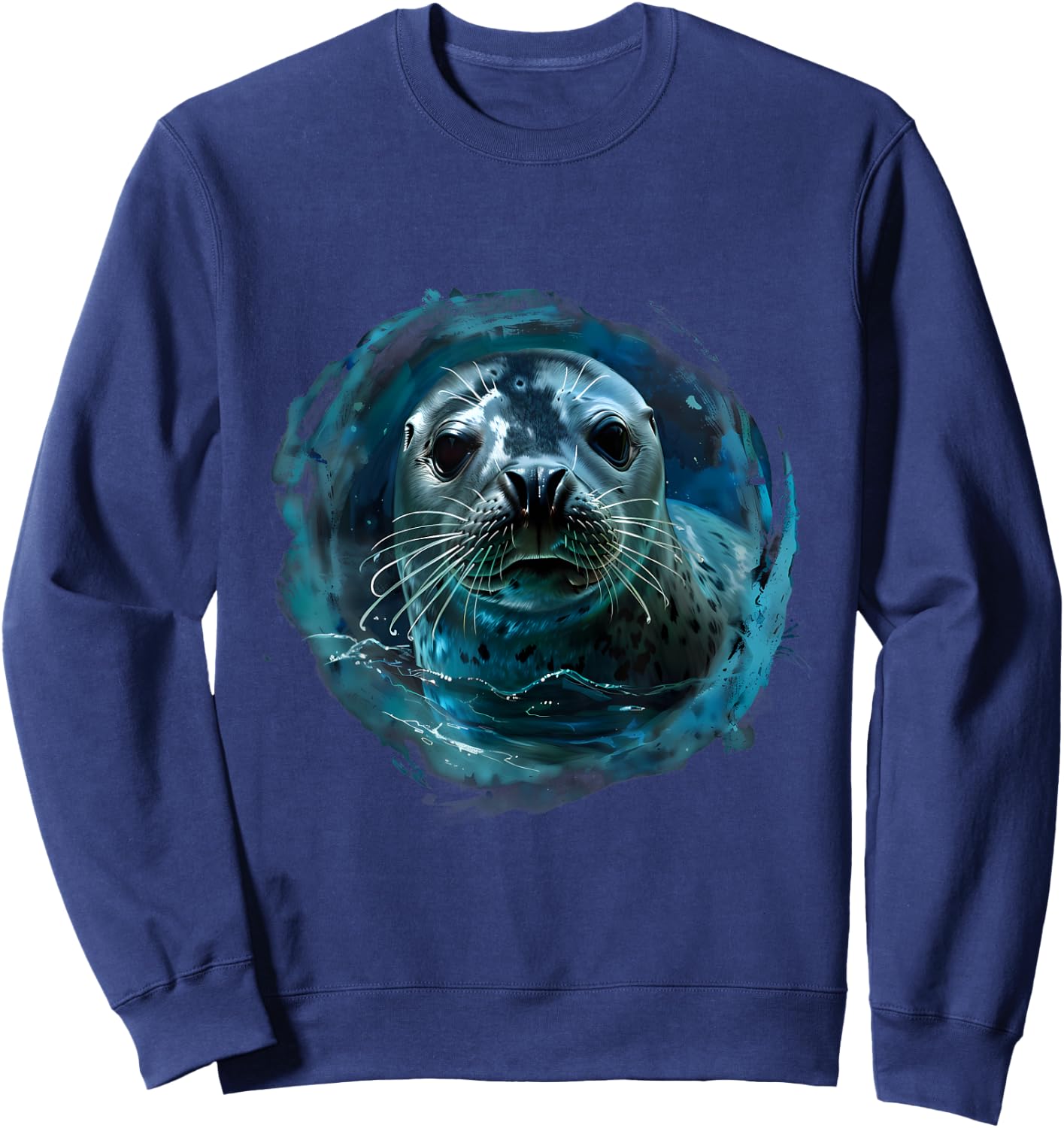 Seal Ocean Sea Seal Motif Sea Ocean Animal Marine Mammal Sweatshirt - Sweatshirt | Navy