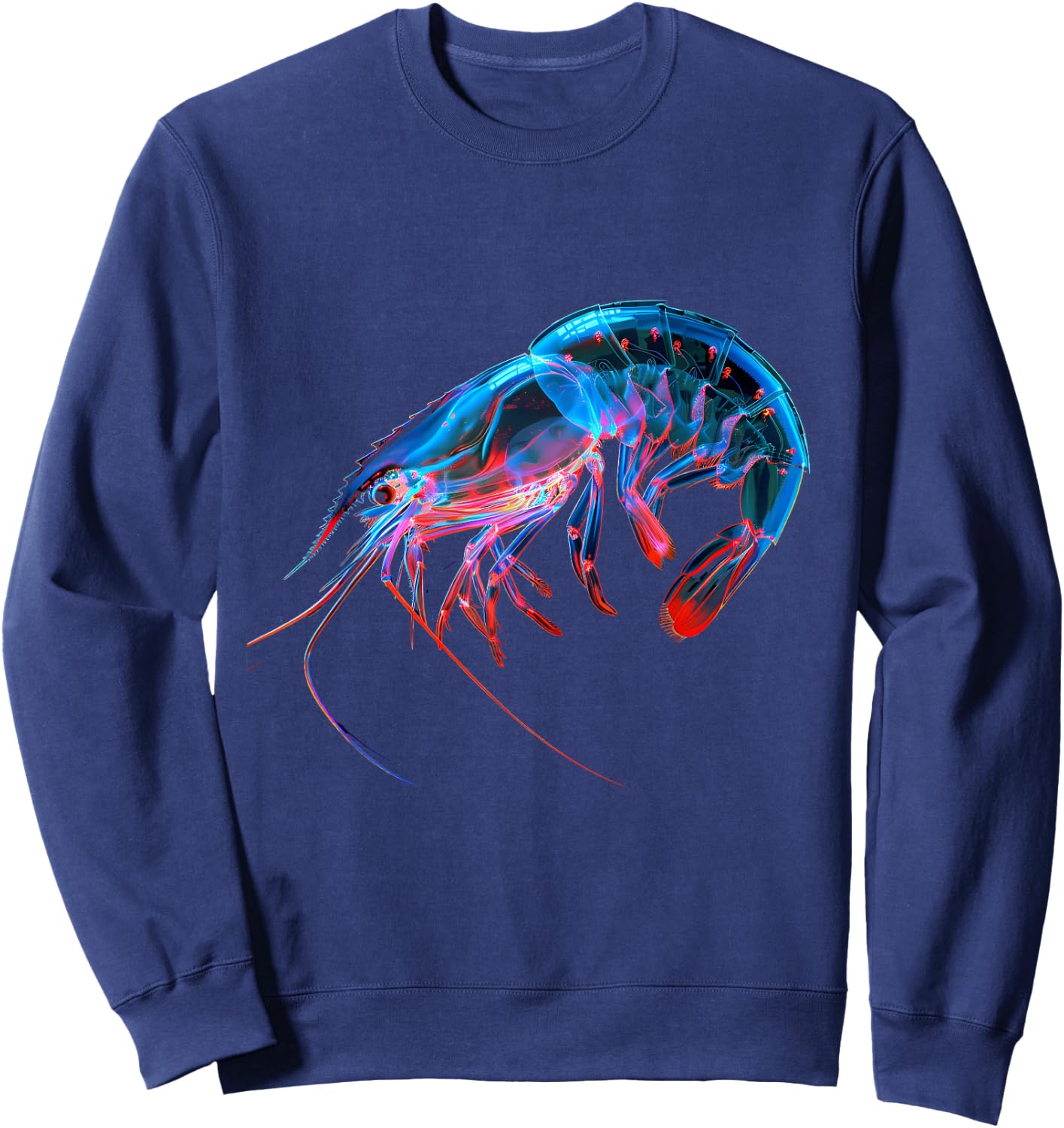 Shrimp Ocean Sea Animal Marine Mammal Motif Sea Ocean Shrimp Sweatshirt - Sweatshirt | Navy