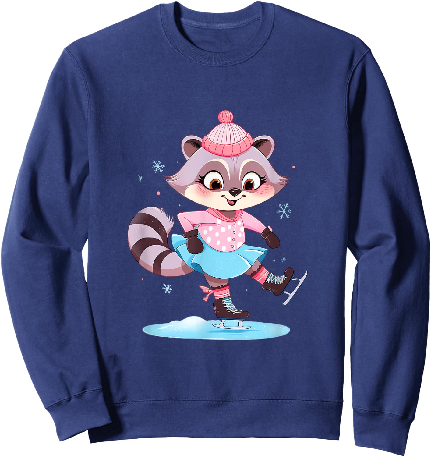 Raccoon Ice Skating Figure Skater Ice Skates Sweatshirt - Sweatshirt | Navy