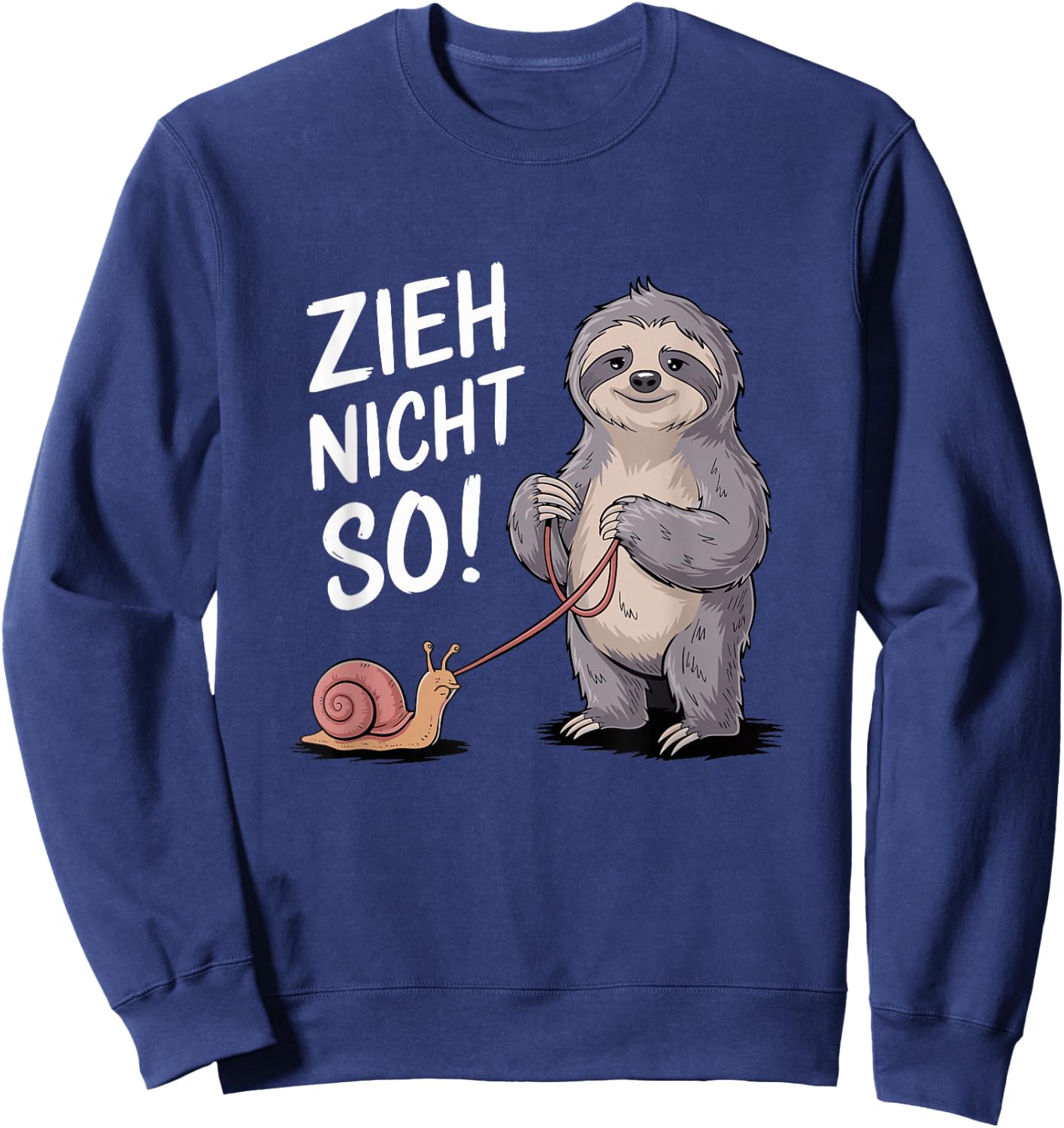 Zieh Nicht So Funny Snails Sloth Motif Sweatshirt - Sweatshirt | Navy
