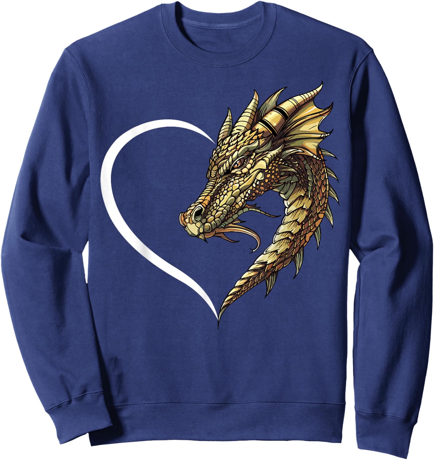 Dragon Shirts Girls Kids Heart Cute Dragon Sweatshirt - Sweatshirt | Navy