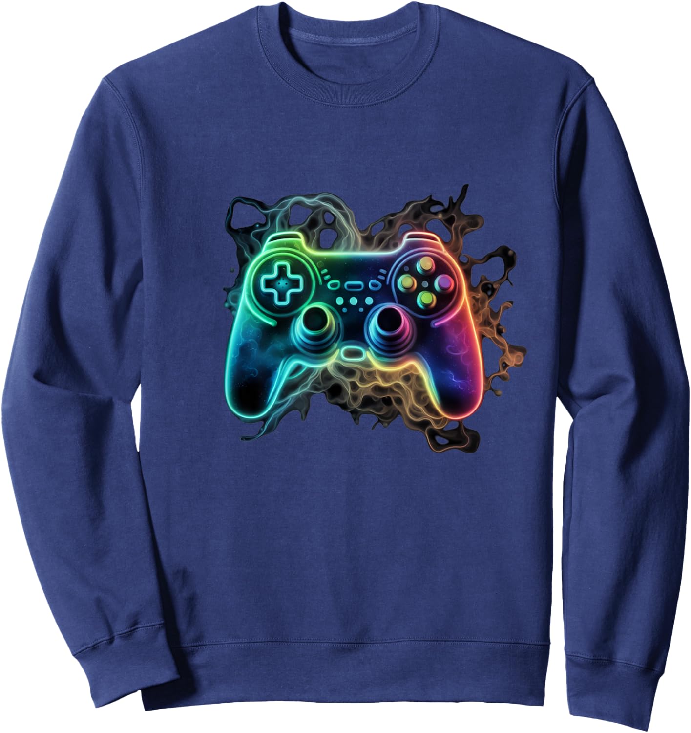 Video Games Video Game Controller Shock Lightning Bolt Gamer , black Sweatshirt - Sweatshirt | Navy