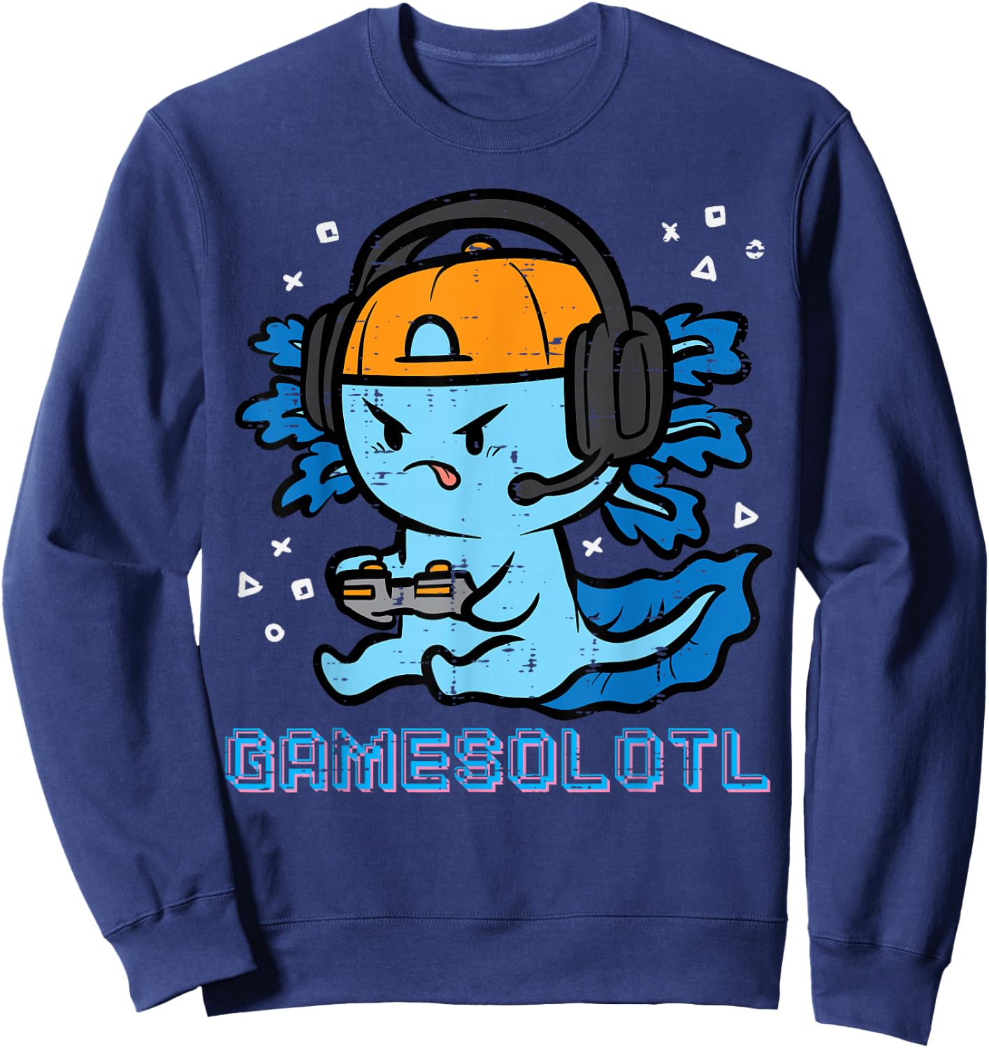 Gamer Axolotl Gamesolotl Fun Gaming Men Boys Kids Youth Teen Sweatshirt - Sweatshirt | Navy