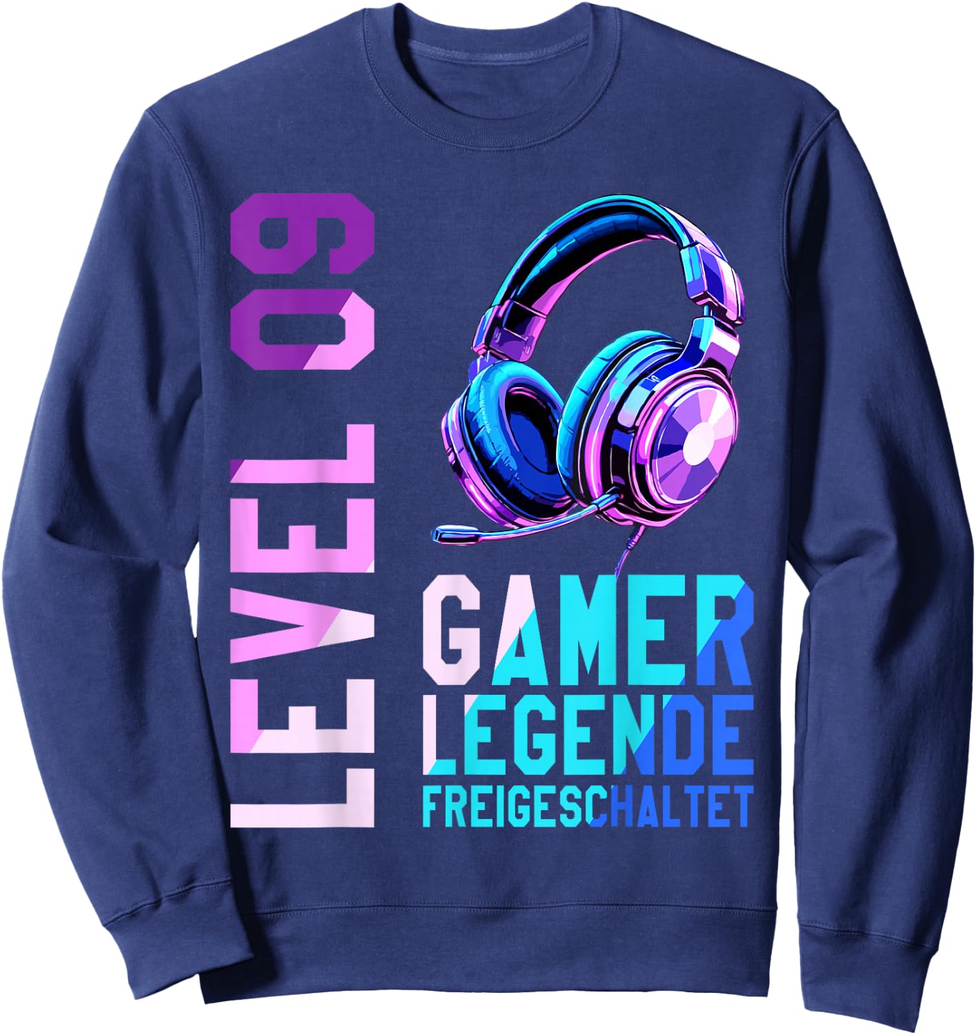 9. Geburtstag Junge Mädchen Gaming Level 9 Jahre Sweatshirt - Sweatshirt | Navy
