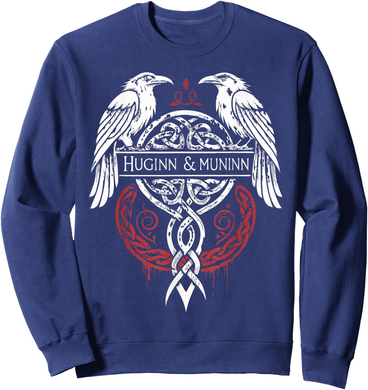 Norse Mythology Ravens Huginn & Muninn Sweatshirt - Sweatshirt | Navy