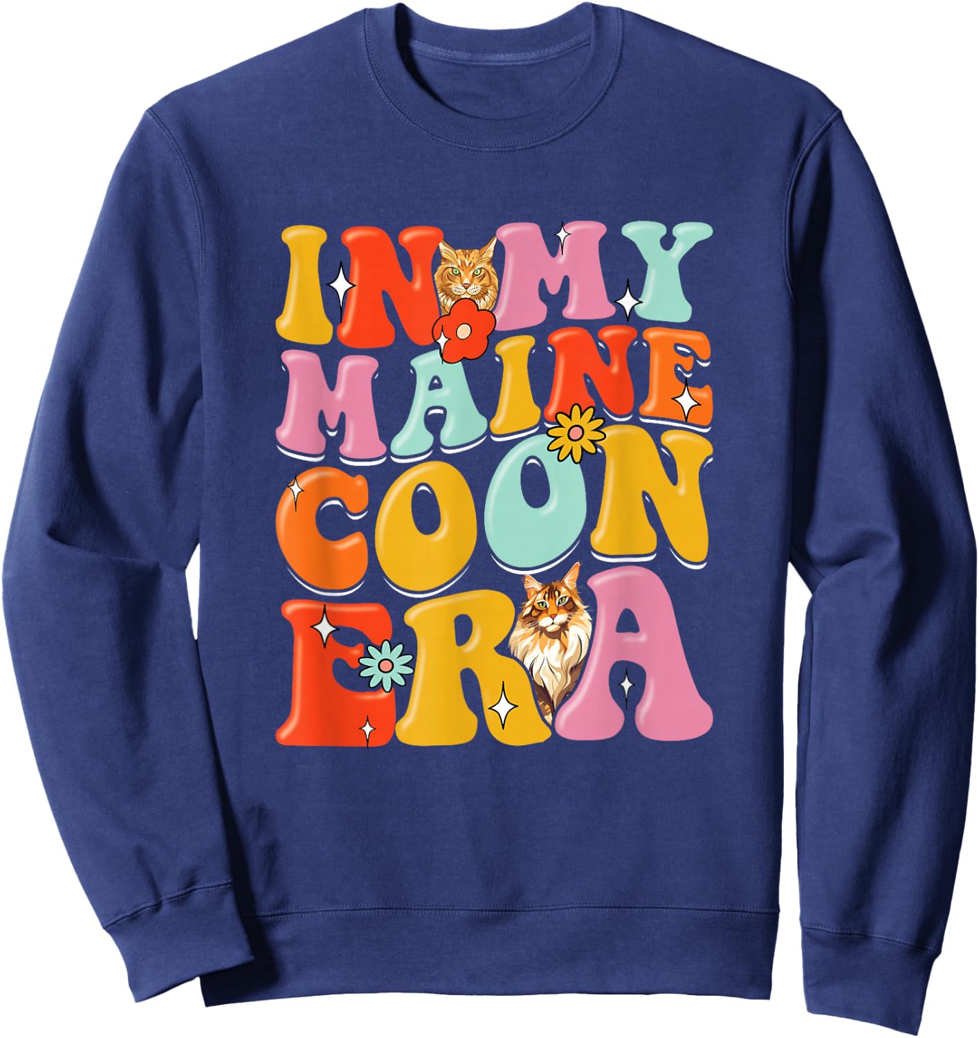 Funny Maine Coon Lover Kitten Owner Cute Maine Coon Cat Sweatshirt - Sweatshirt | Navy