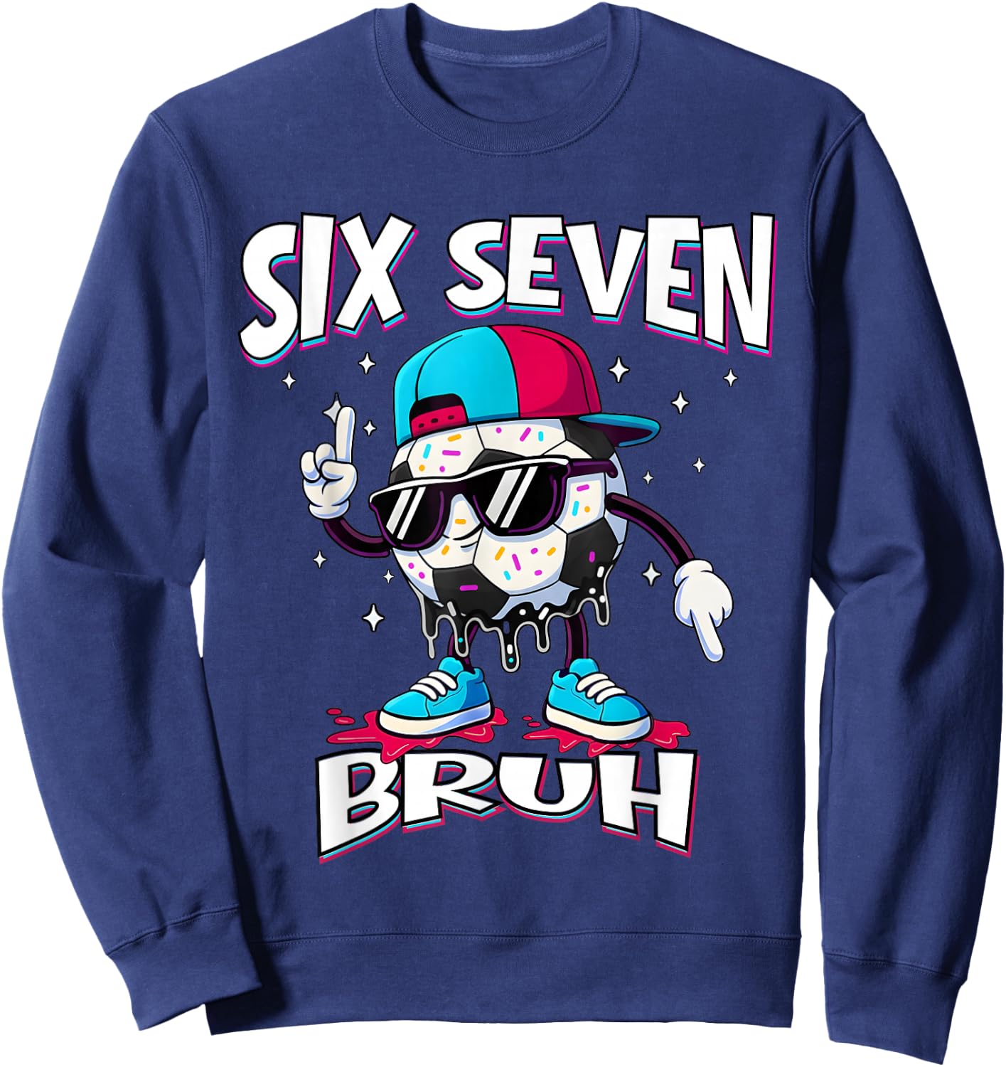 Fußball 67 Meme Six Seven Fußball 67 Jungen Mädchen Sweatshirt - Sweatshirt | Navy