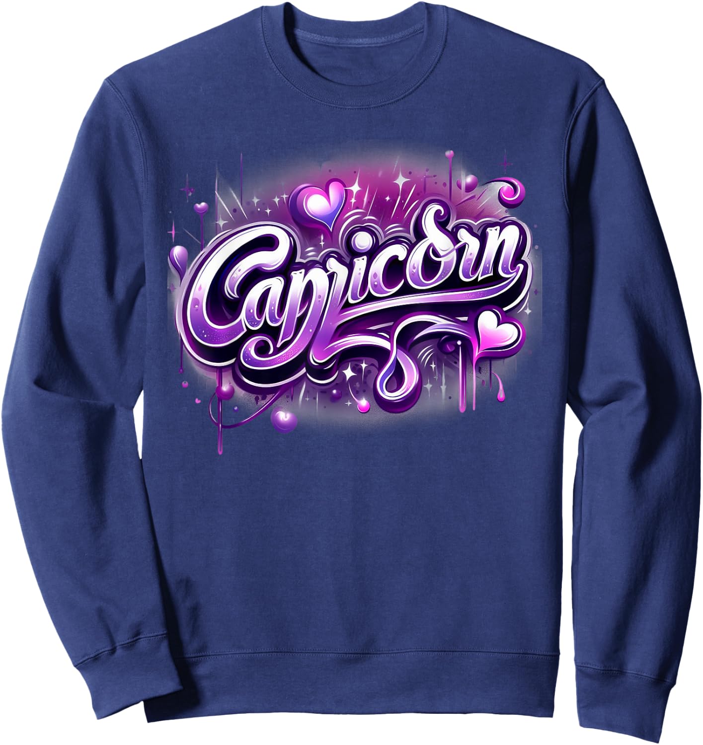 Zodiac Sign Capricorn Pink and Purple Sweatshirt - Sweatshirt | Navy