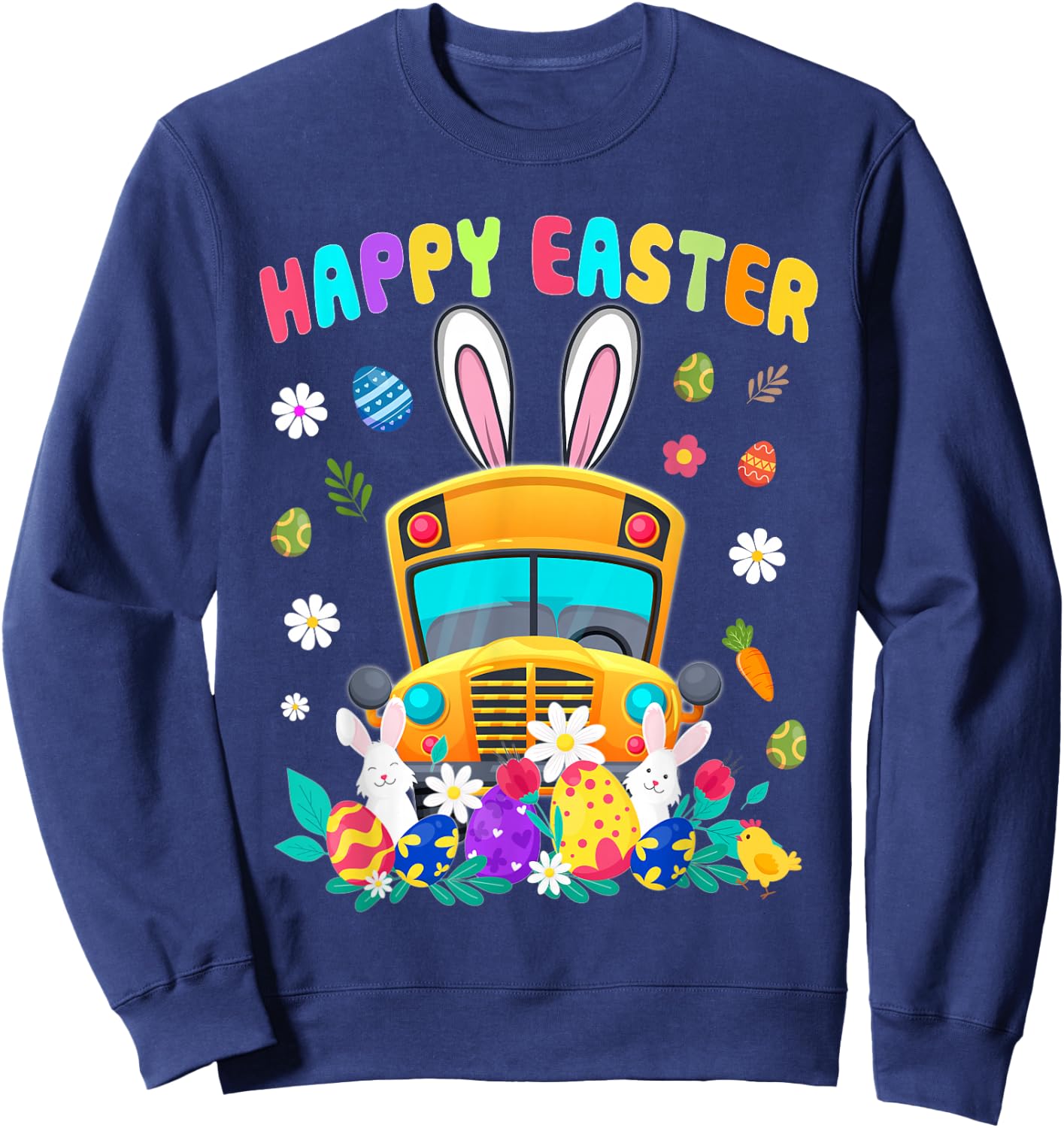 School Bus Driver Happy Easter Sweatshirt - Sweatshirt | Navy