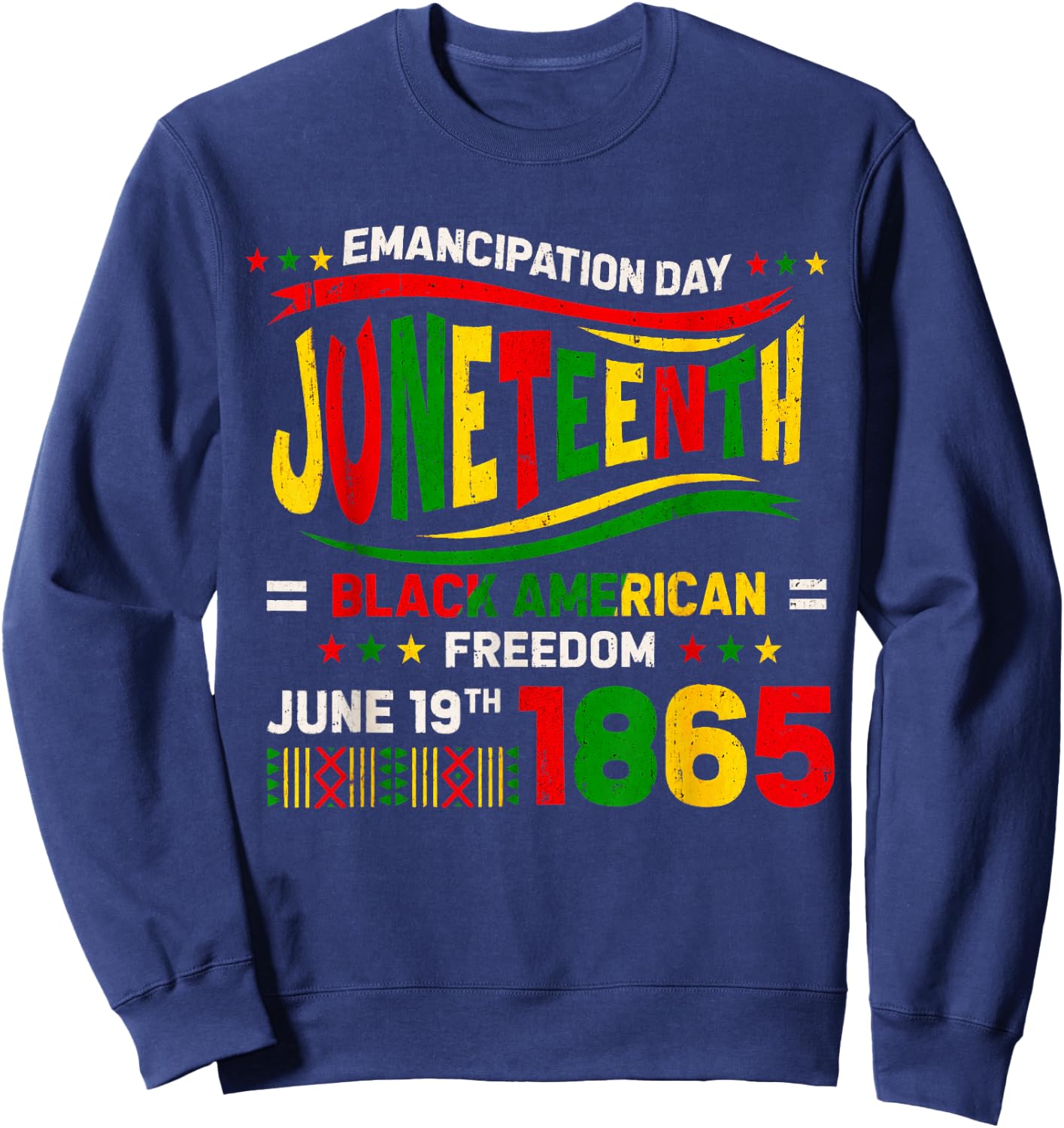 Juneteenth Celebrating Black Freedom 1865 Women Kids Sweatshirt - Sweatshirt | Navy