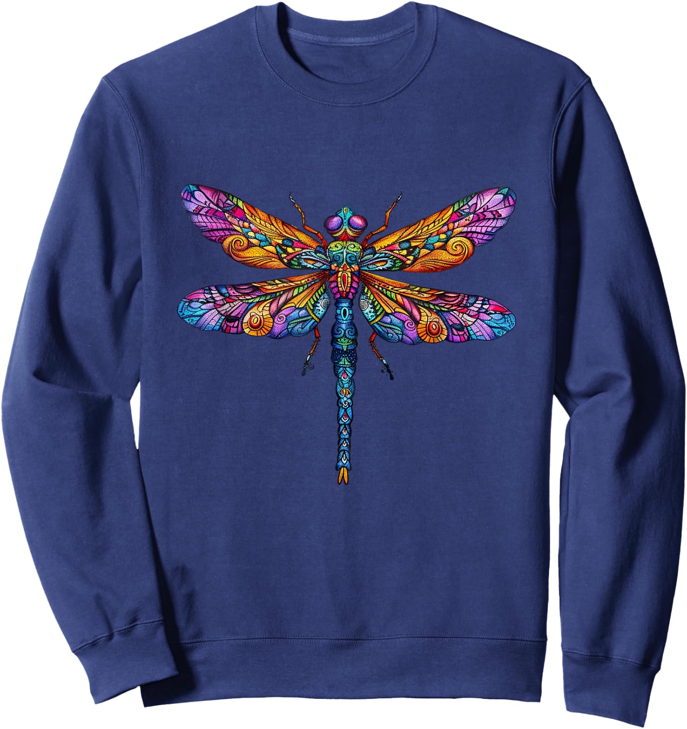 Colorful Dragonfly Splendor Sweatshirt - Sweatshirt | Navy