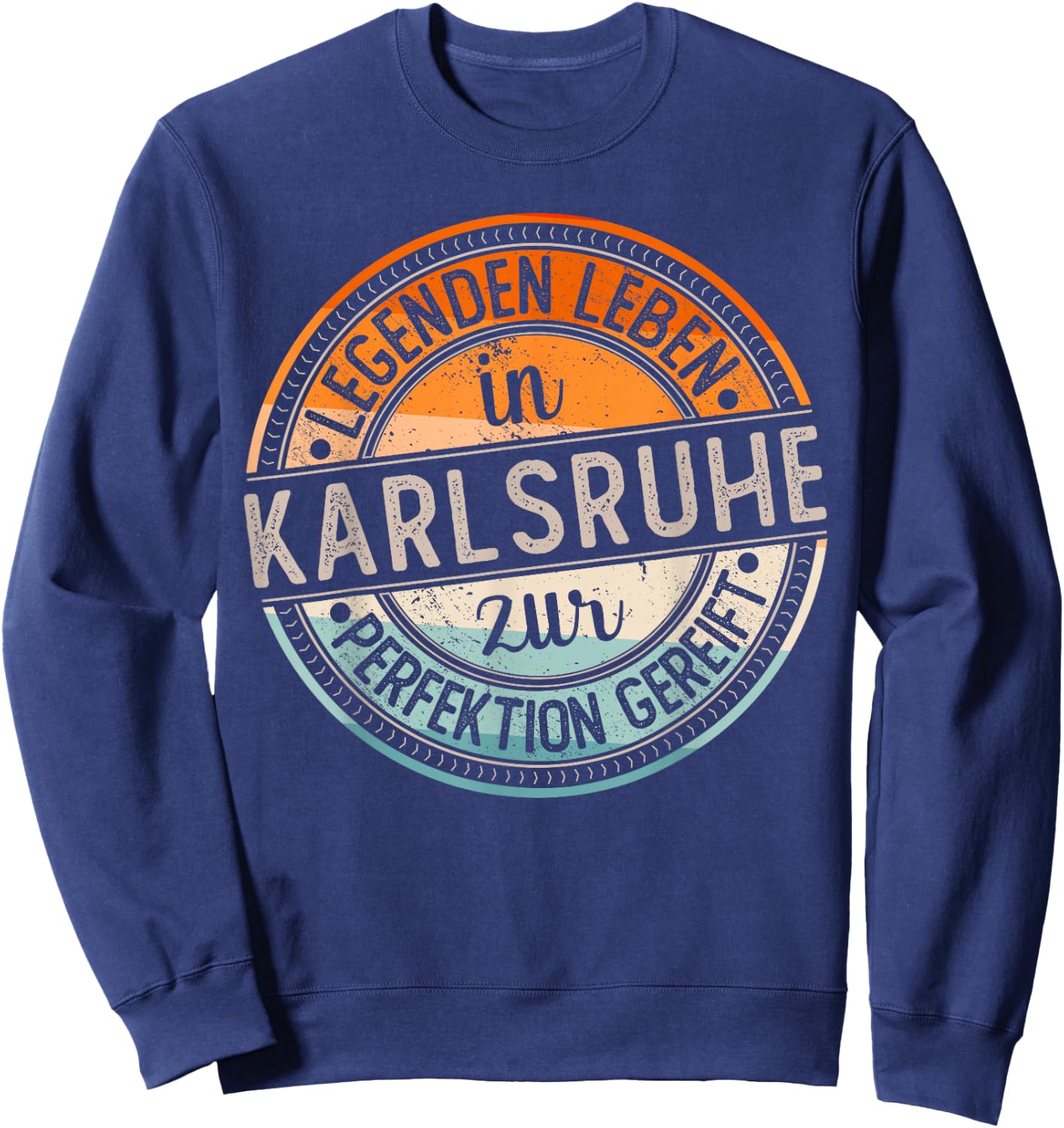 Karlsruhe Retro Farben | Legenden Leben in Karlsruhe Sweatshirt - Sweatshirt | Navy