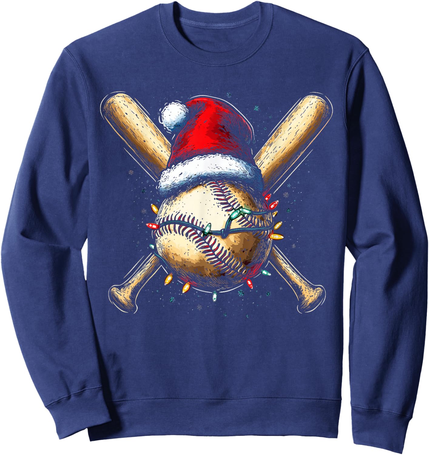 Christmas Baseball Pajama Xmas Santa Boys Girls Kids Sweatshirt - Sweatshirt | Navy