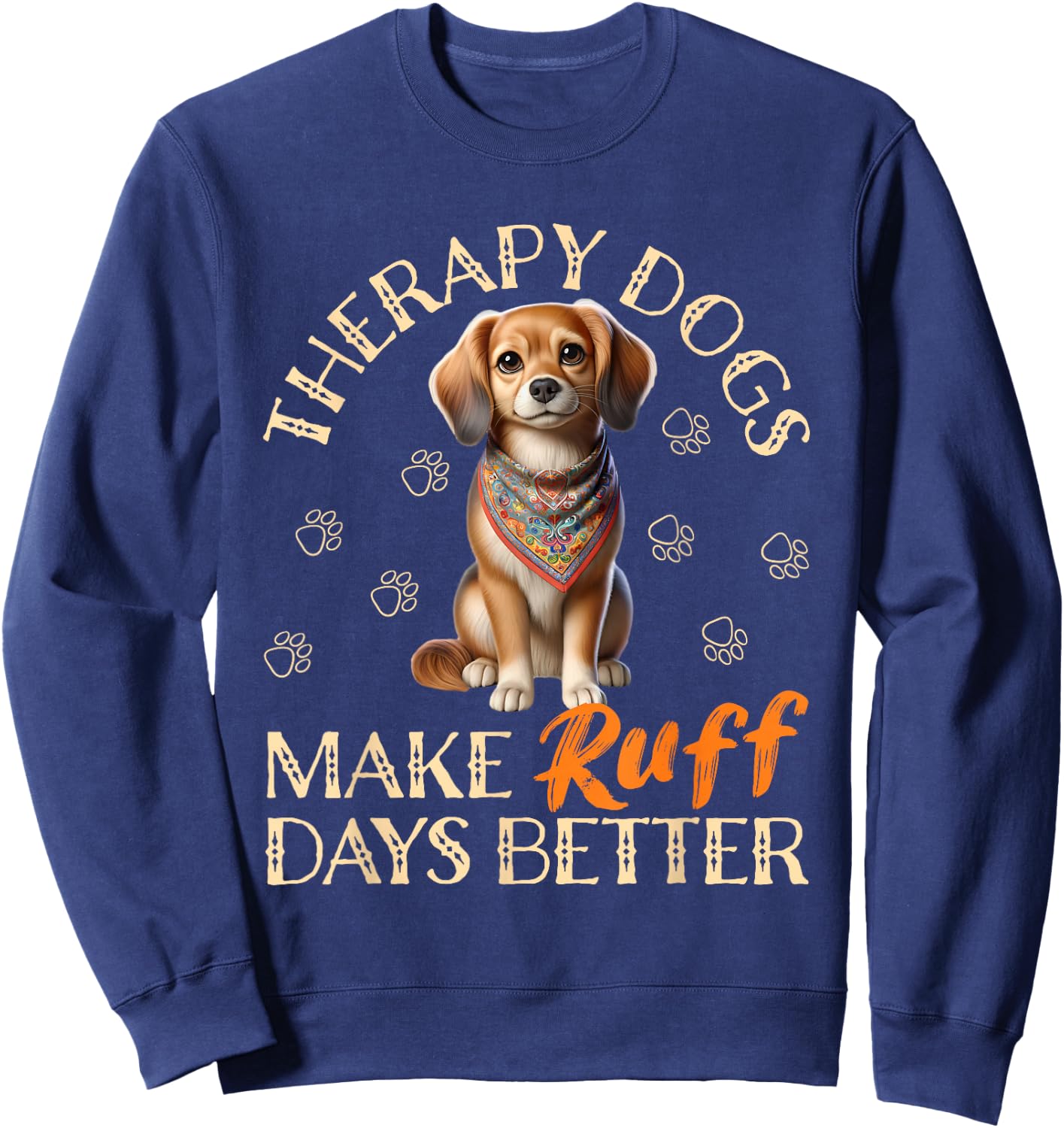 Therapy Dog Team Men Women Kids Sweatshirt - Sweatshirt | Navy
