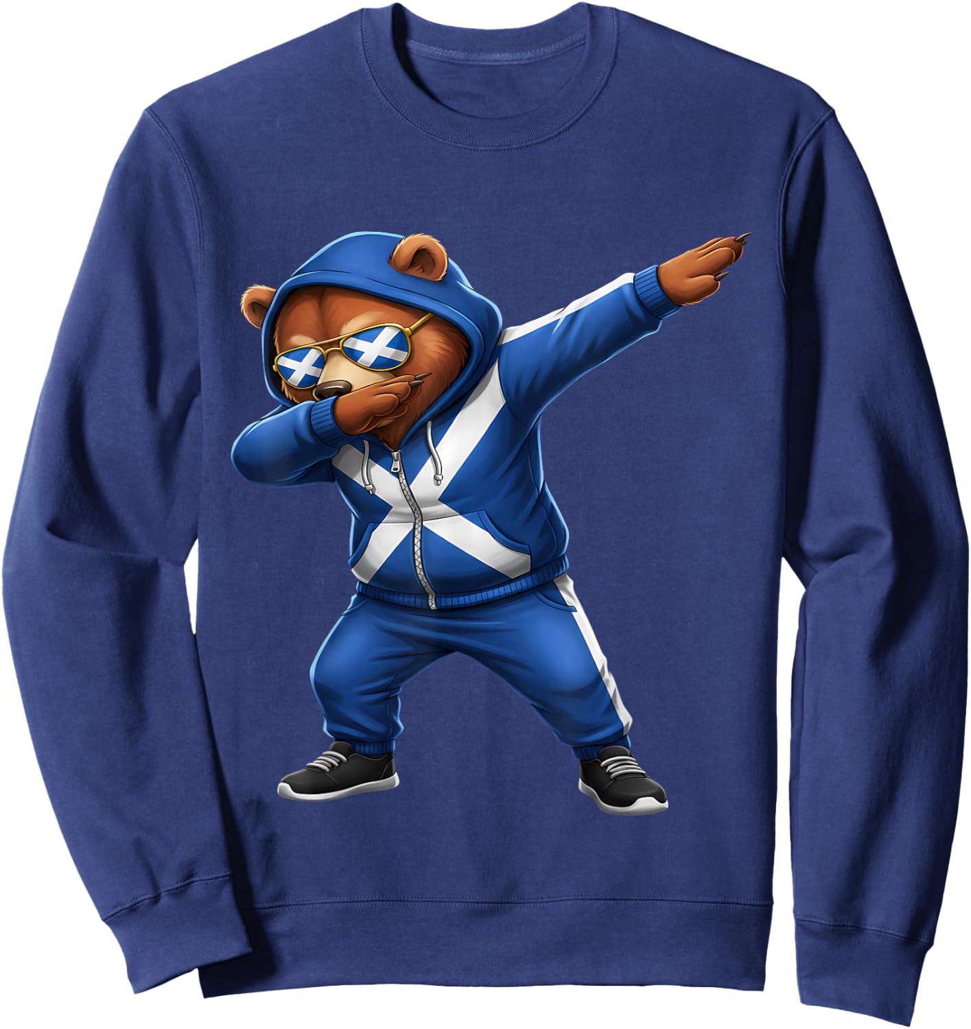 Scotland Roots Bear Scottish Flag Sweatshirt - Sweatshirt | Navy