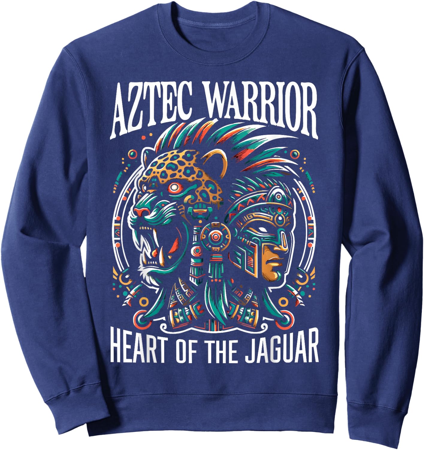 Aztec Jaguar Warrior Aztec Culture Mayan Indigenous Sweatshirt - Sweatshirt | Navy