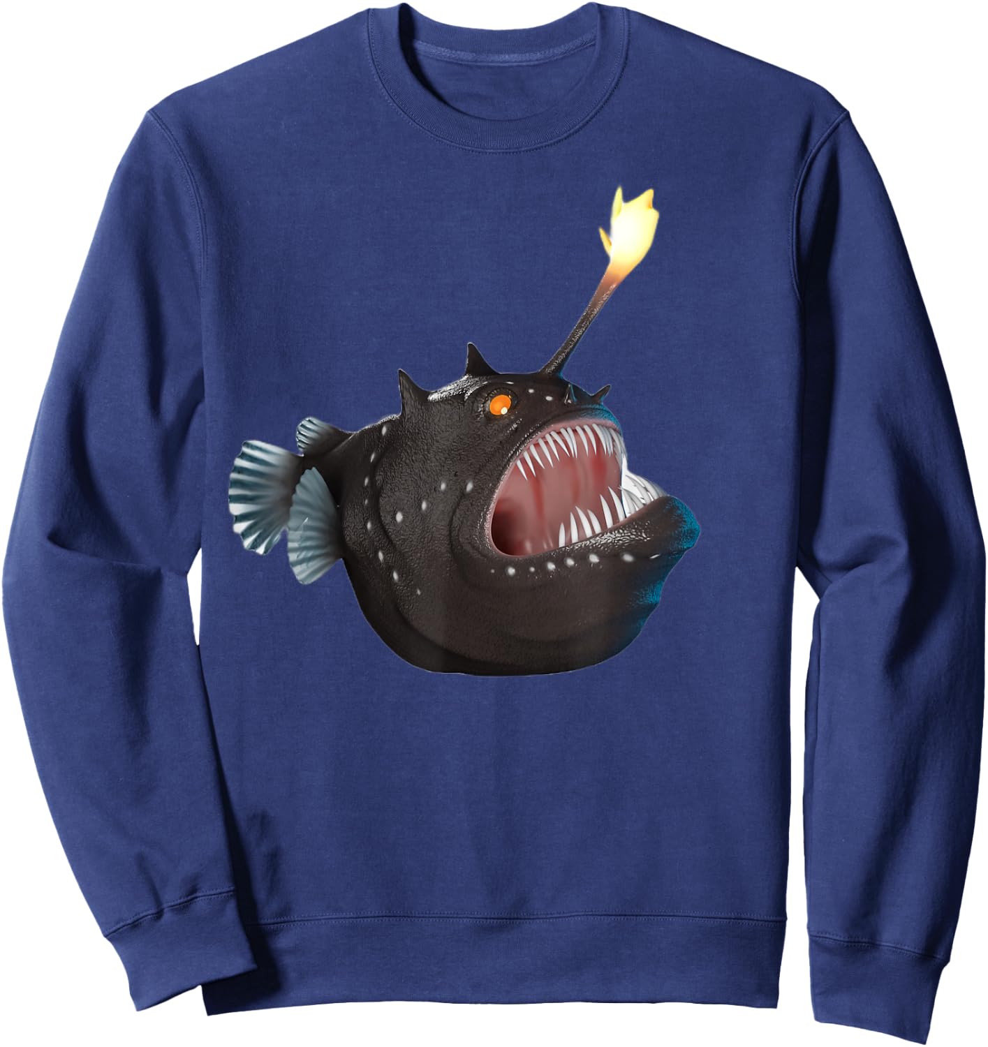 realistic Anglerfish Creatures Deep Sea Monster Angler Fish Sweatshirt - Sweatshirt | Navy