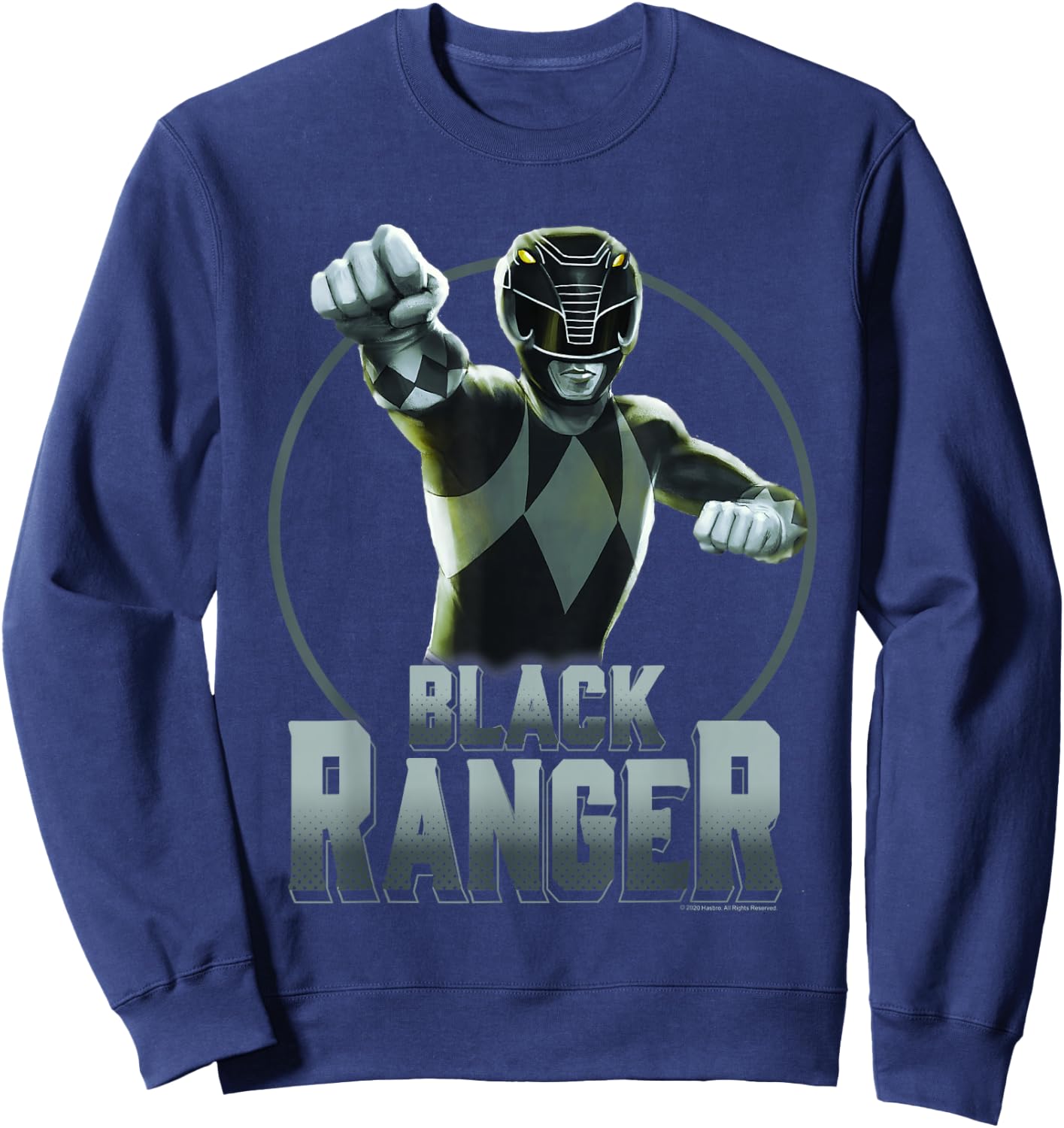 Power Rangers Black Ranger Karate Action Circle Portrait V2 Sweatshirt - Sweatshirt | Navy