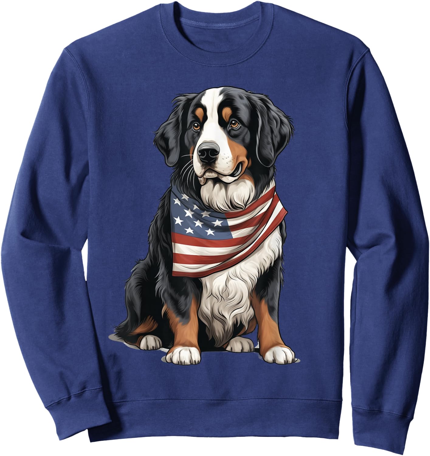 Berner US Flag Bernese Mountain Dog Owner Mom Dad Men Women Sweatshirt - Sweatshirt | Navy