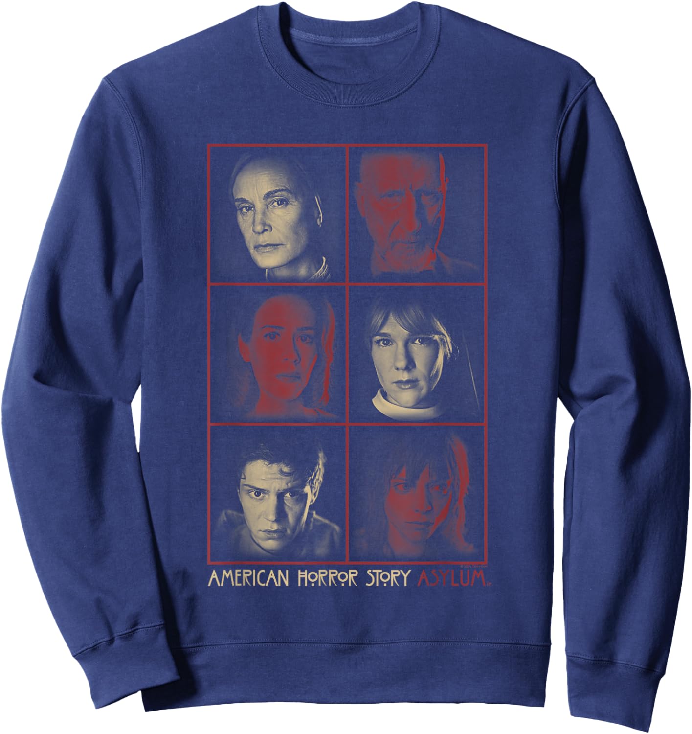 American Horror Story Asylum Zeichenrahmen Sweatshirt - Sweatshirt | Navy