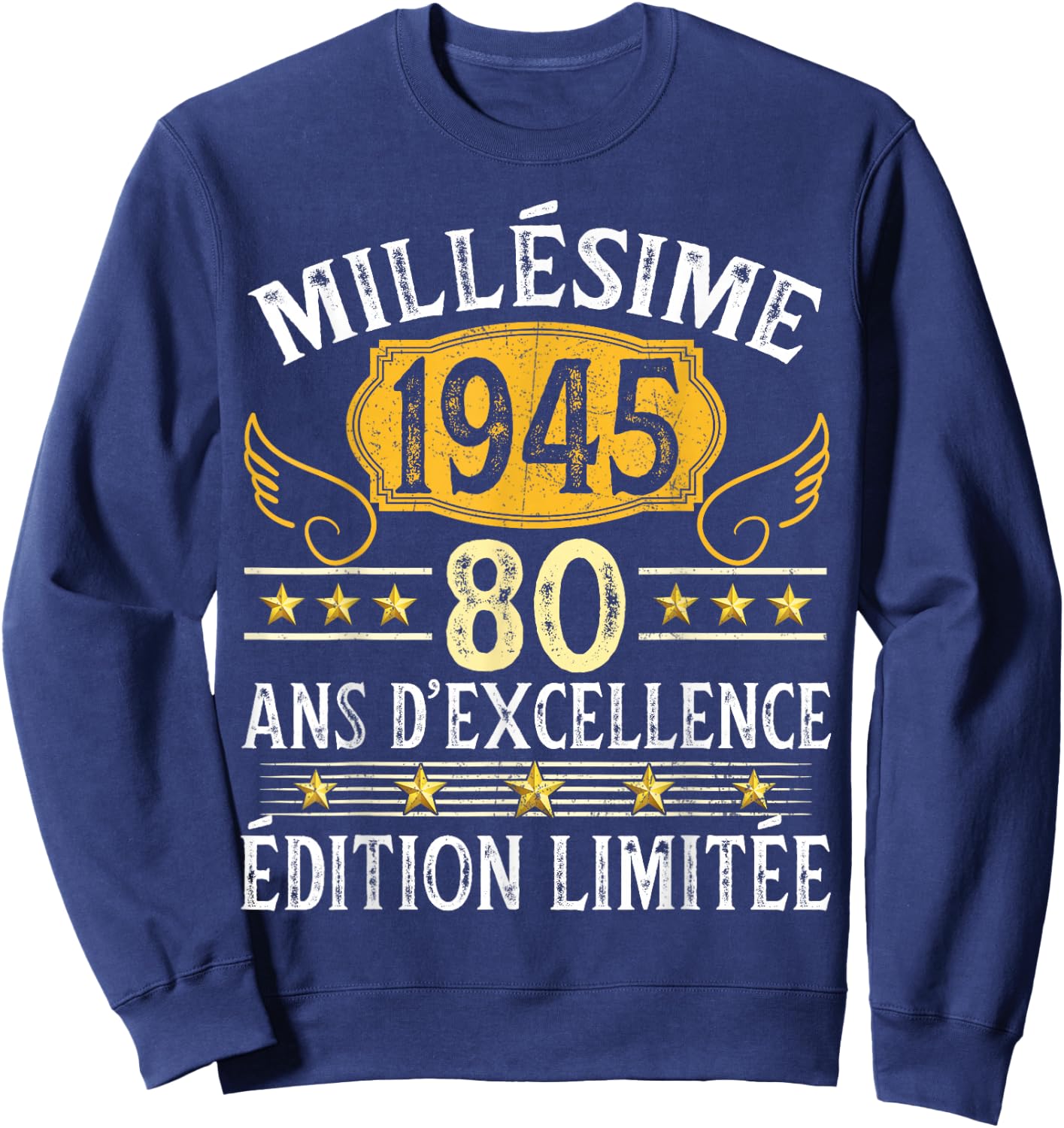 Vintage 1945 80 Years Birthday Man Woman Vintage 1945 , Black, S Sweatshirt - Sweatshirt | Navy