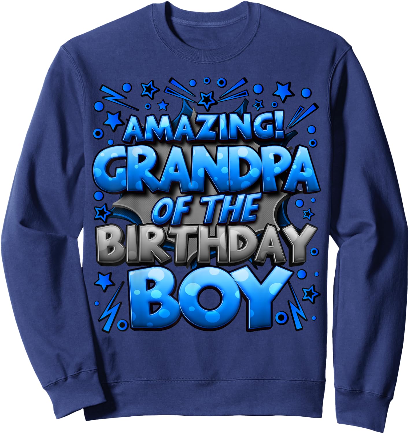 Grandpa of the Birthday Boy Matching Family Grandpa Sweatshirt - Sweatshirt | Navy