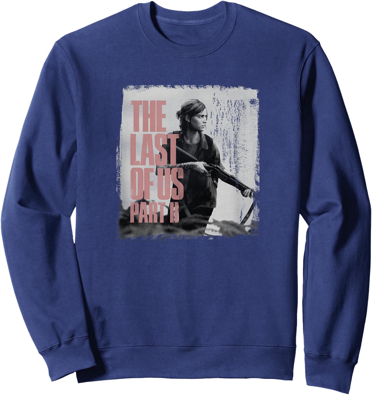 The Last of Us" Ellie & Rifle - Black, Classic Fit, Adult, Short Sleeve Sweatshirt - Sweatshirt | Navy