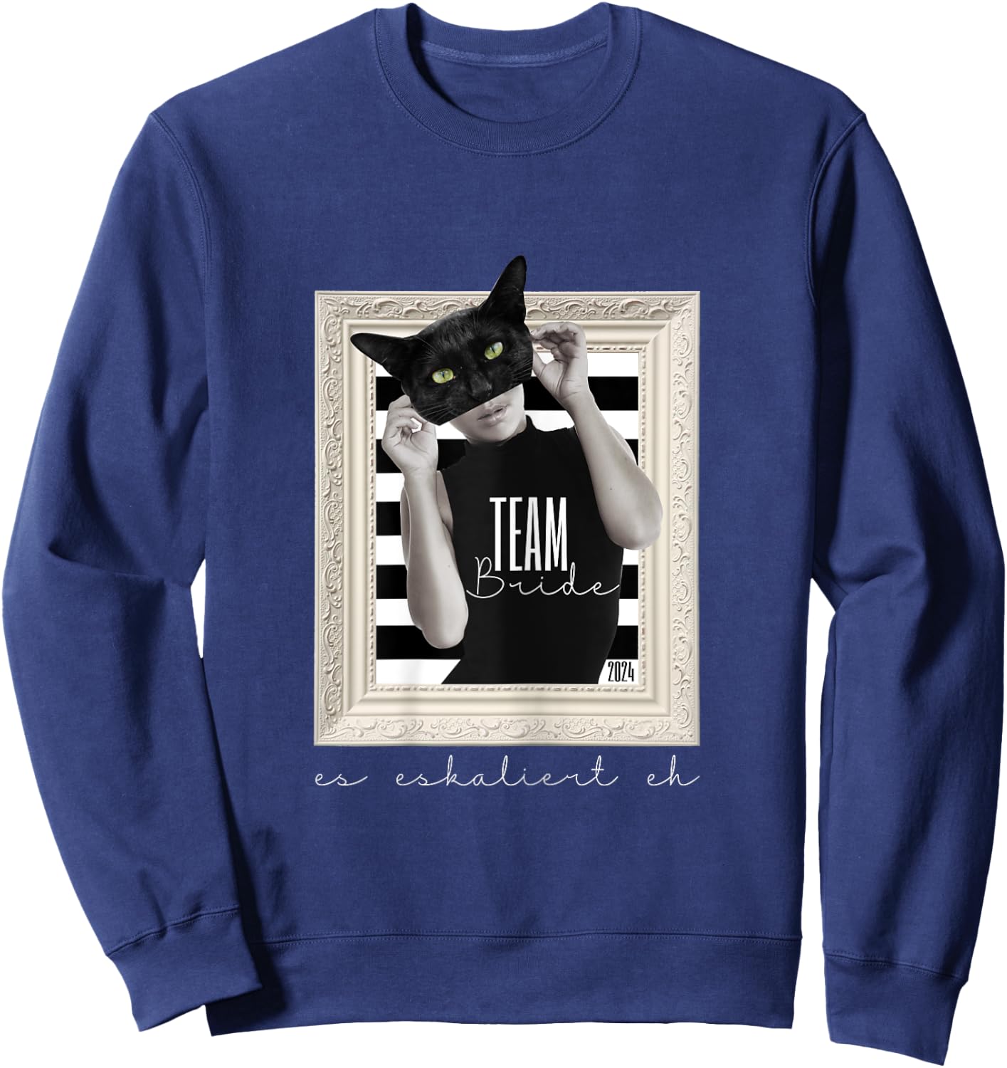 Schärpe Team Bride Katze elegant Junggesellenabschied Frauen Sweatshirt - Sweatshirt | Navy