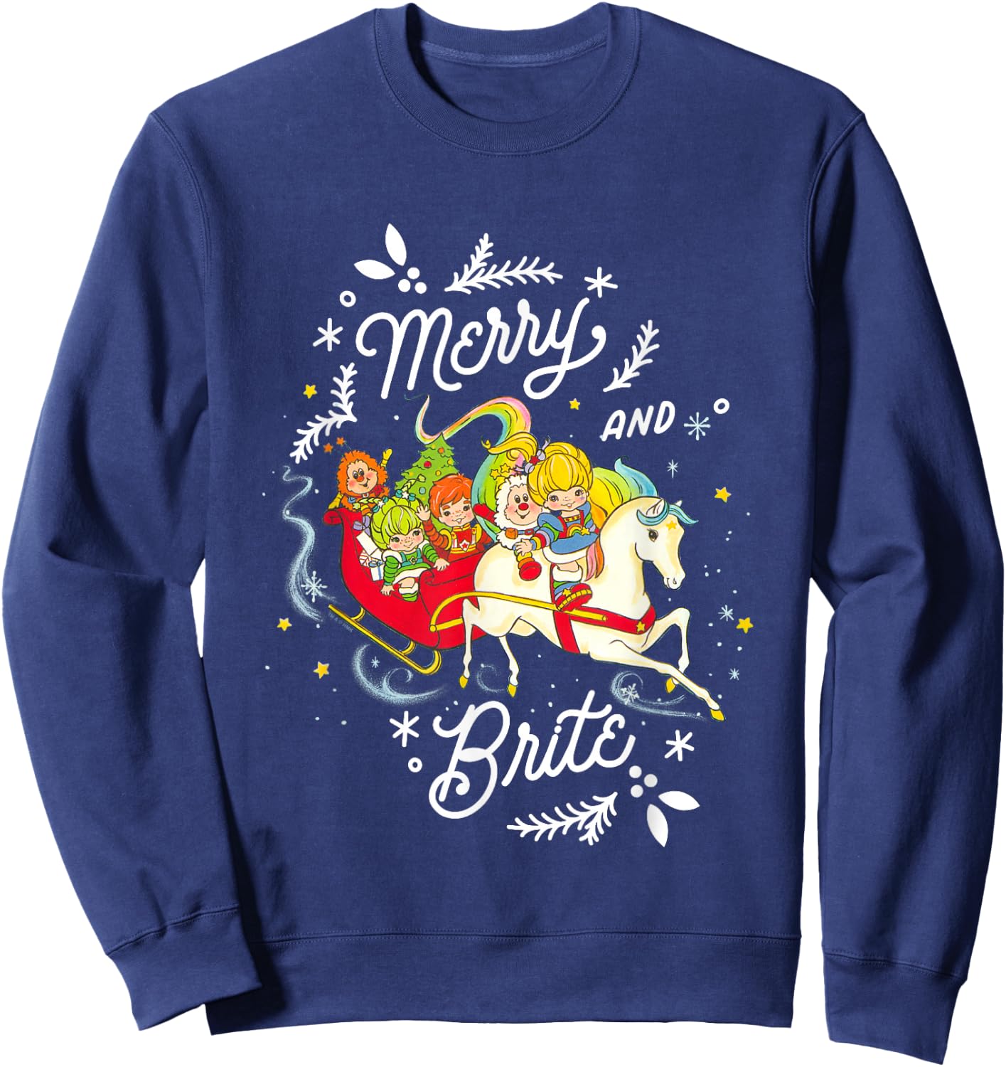 Rainbow Brite Christmas Merry & Brite Sleigh Ride Sweatshirt - Sweatshirt | Navy