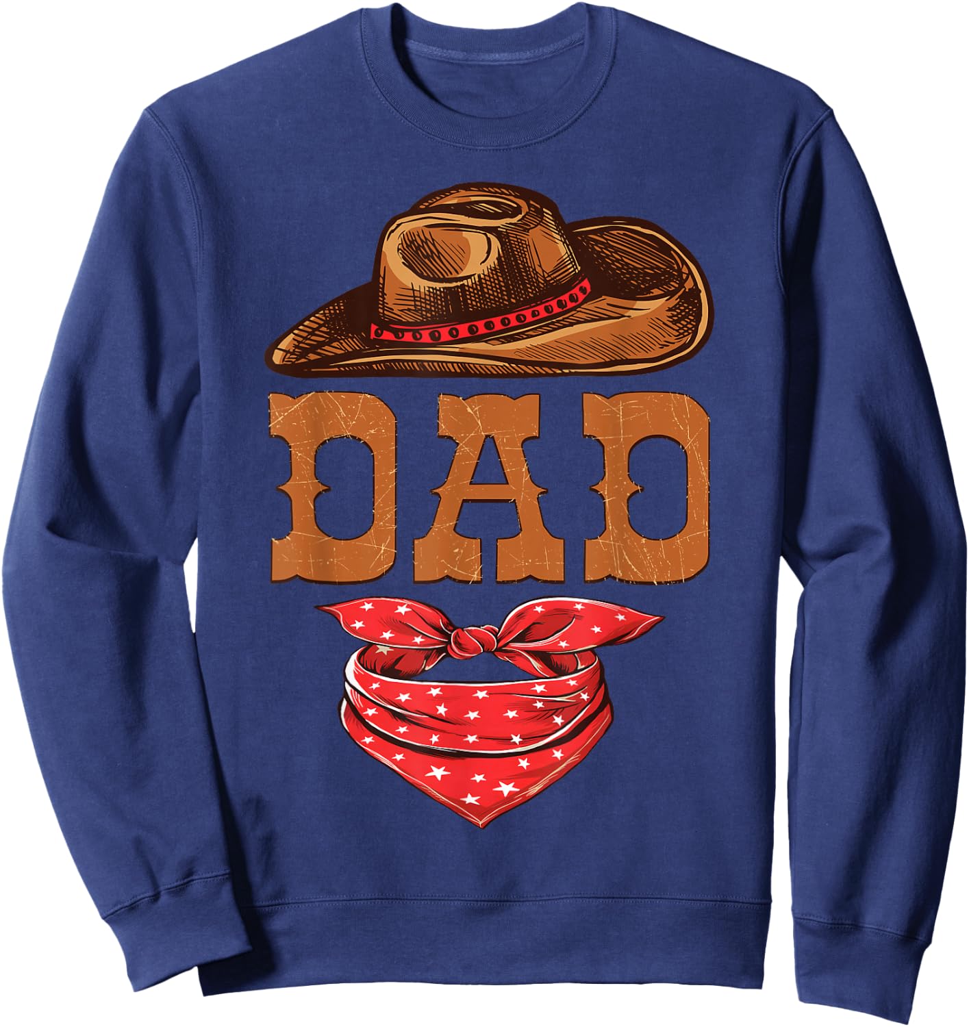 Dad Western Birthday Cowboy Cowgirl Family Matching Sweatshirt - Sweatshirt | Navy