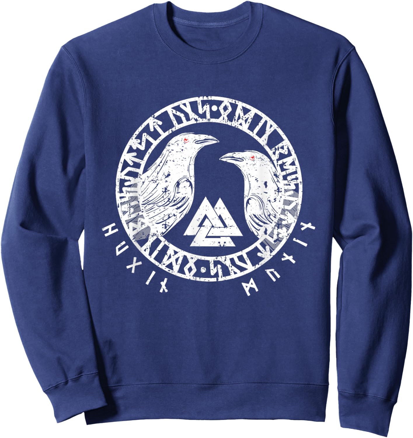 Vegvisir Ravens Odins Hugin and Munin Sweatshirt - Sweatshirt | Navy